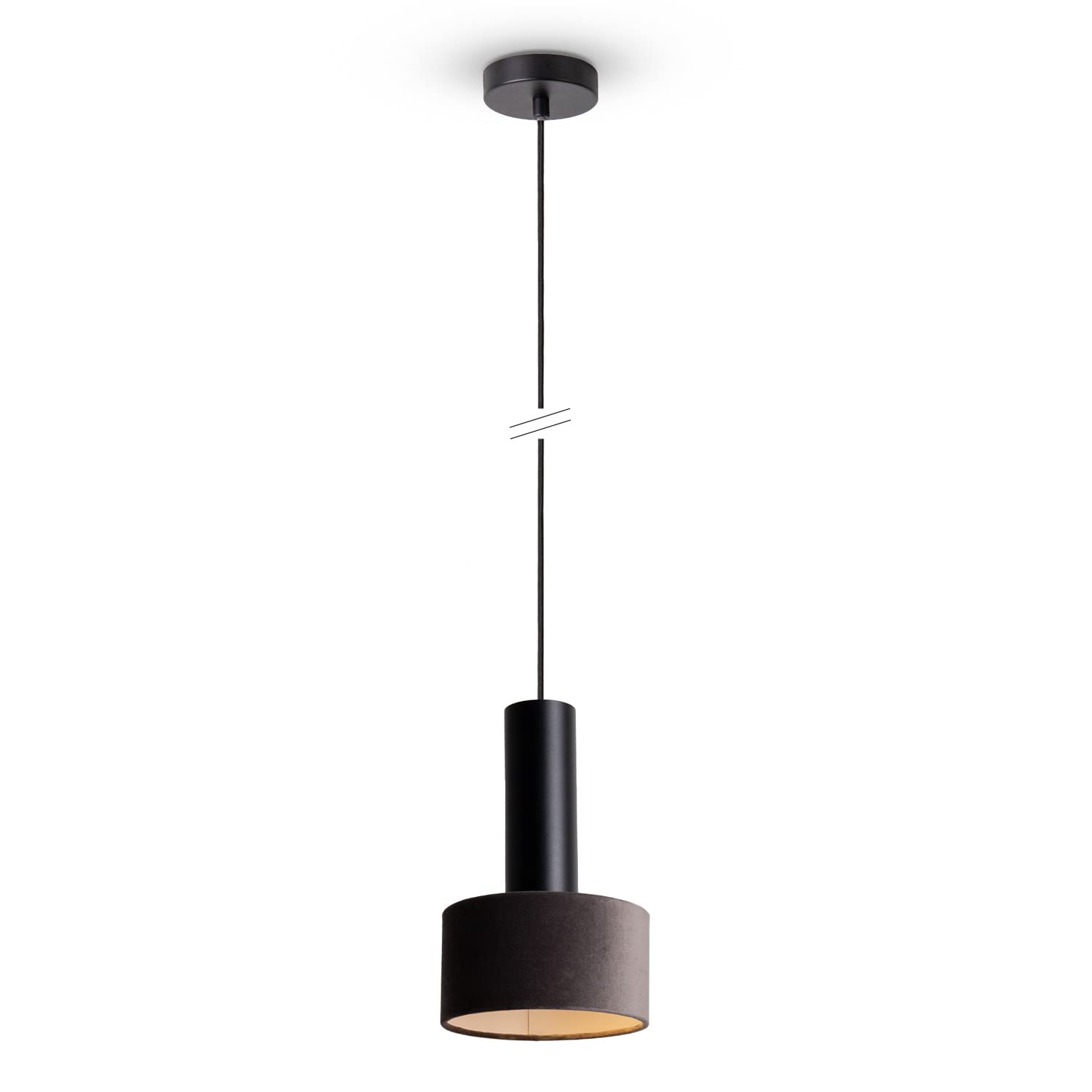 paco-home-pendelleuchte-volta-schwarz-grau-stoffschirm-gu10-1-5-m-kabel image 2