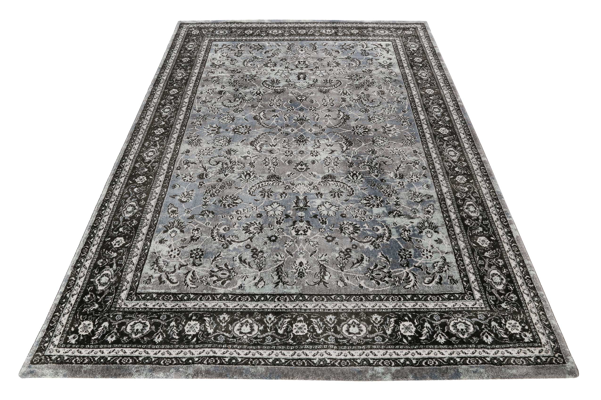 weconhome-kurzflor-teppich-oxford-grau-schwarz-blau-paisley image 2