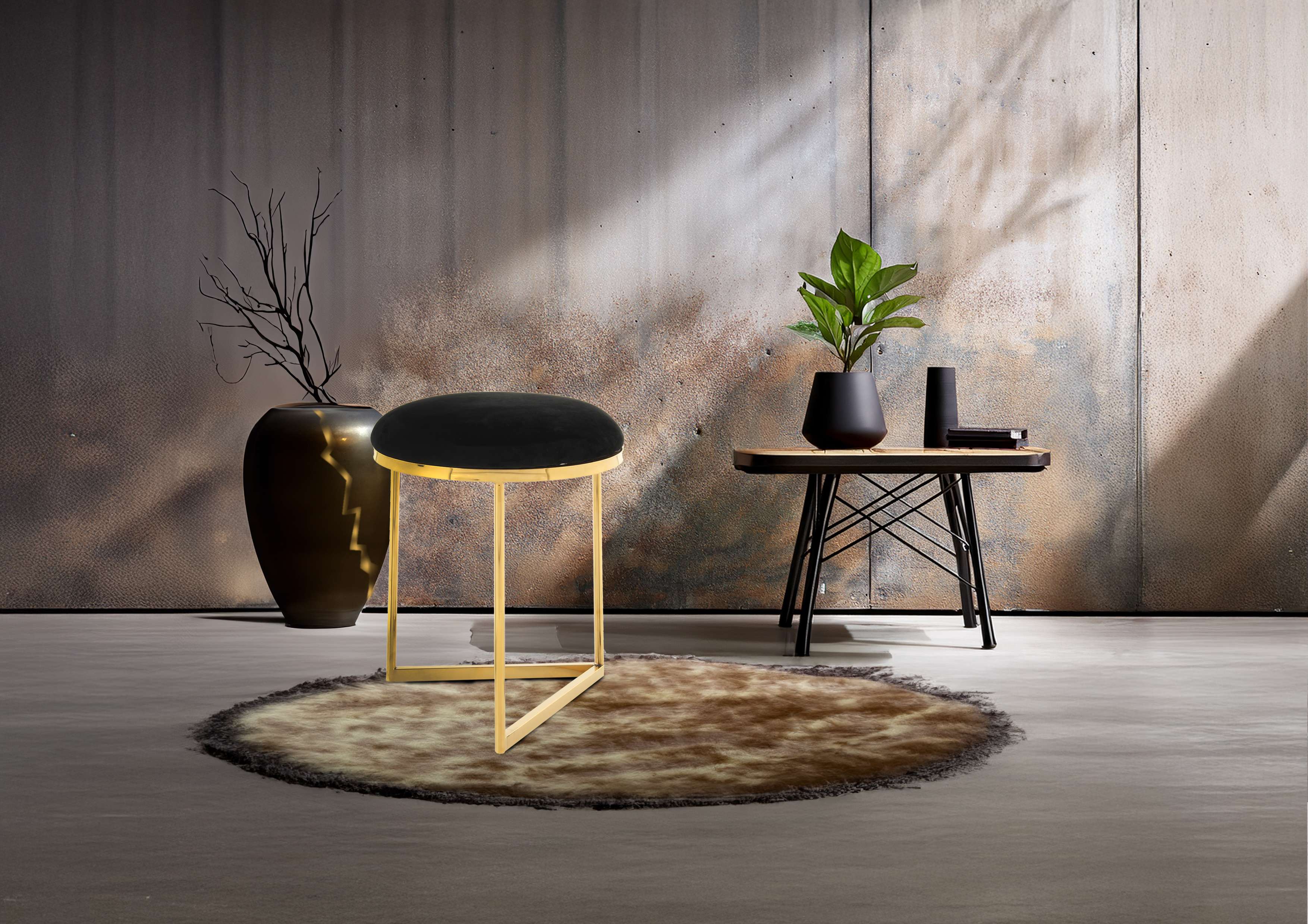 kayoom-hocker-wynona-325-glamour-sitzhocker-mit-offenem-metallgestell image 2