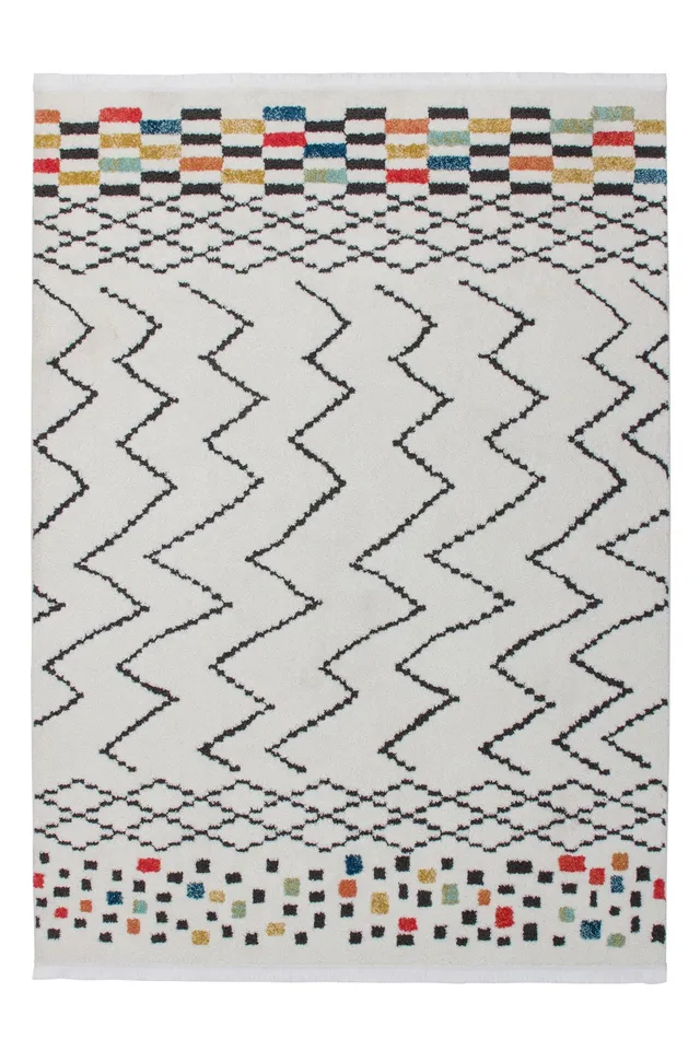 kayoom-agadir-410-kurzflorteppich-zickzack-muster-ethno-design-polypropylen-poly image 1