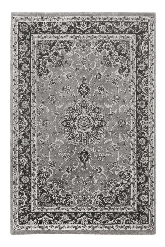 weconhome-kurzflor-teppich-bristol-grau-anthrazit-vintage-orient-look-gewebt image 1
