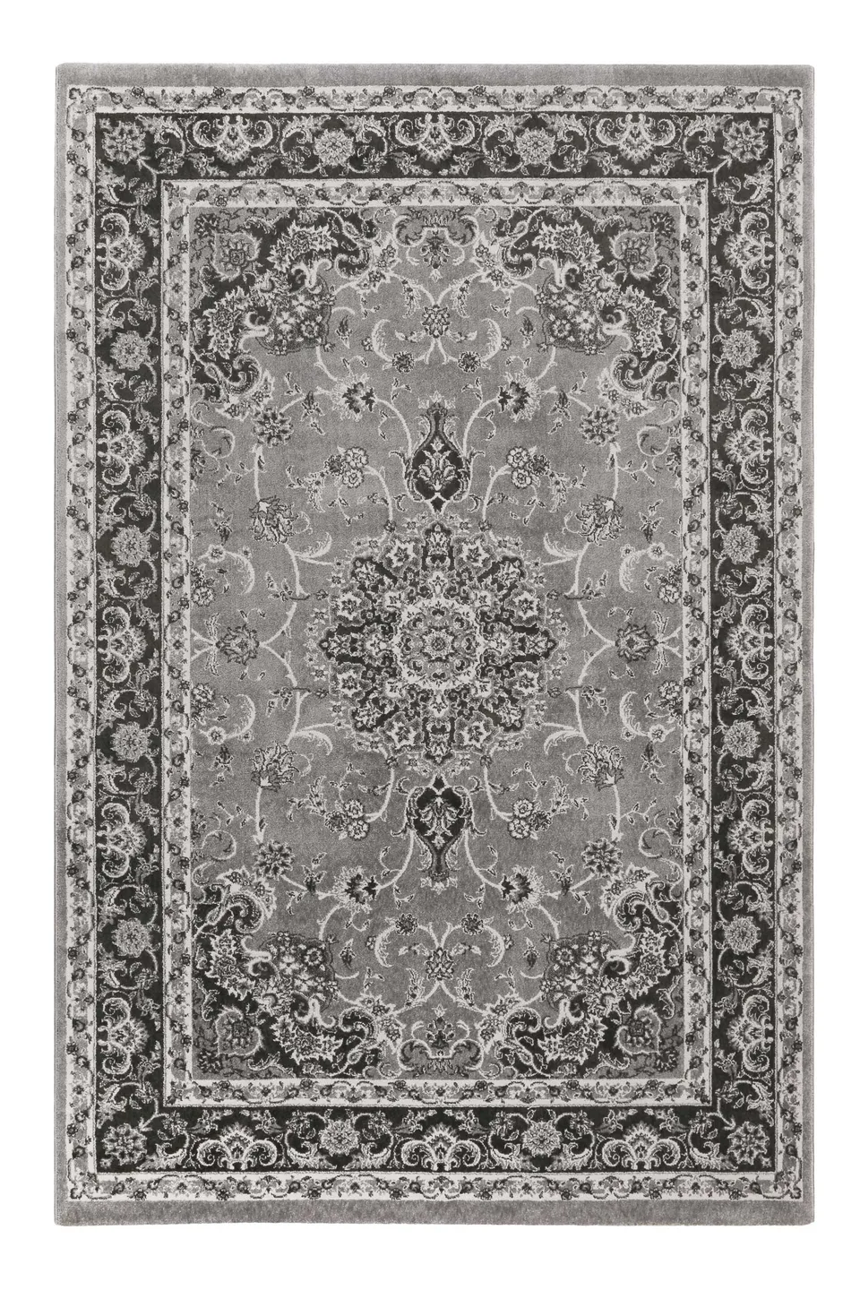 weconhome-kurzflor-teppich-bristol-grau-anthrazit-vintage-orient-look-gewebt image 1