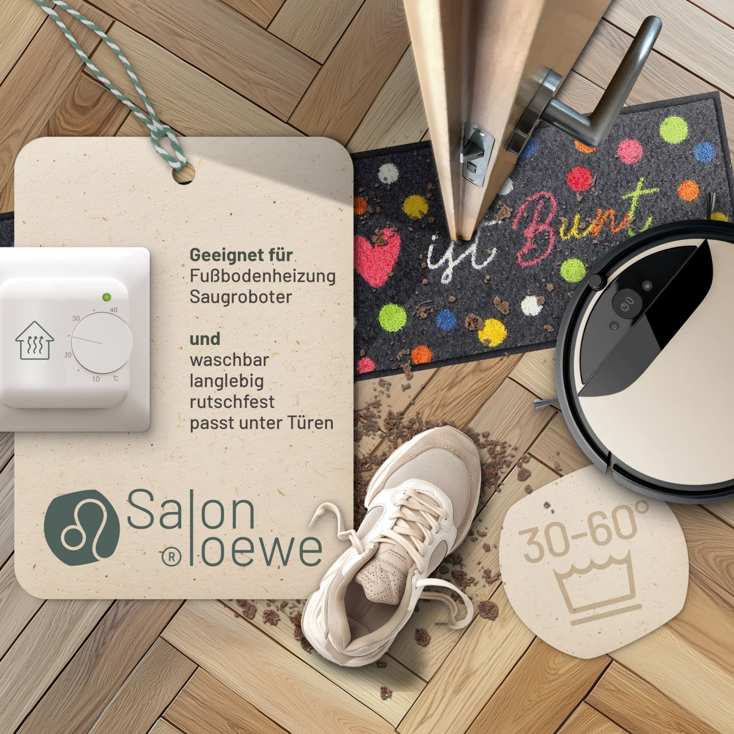 salonloewe-buntes-leben-fu-matte-30-x-100-cm-bunte-eingangsmatte-mit-herz-und-sc image 2
