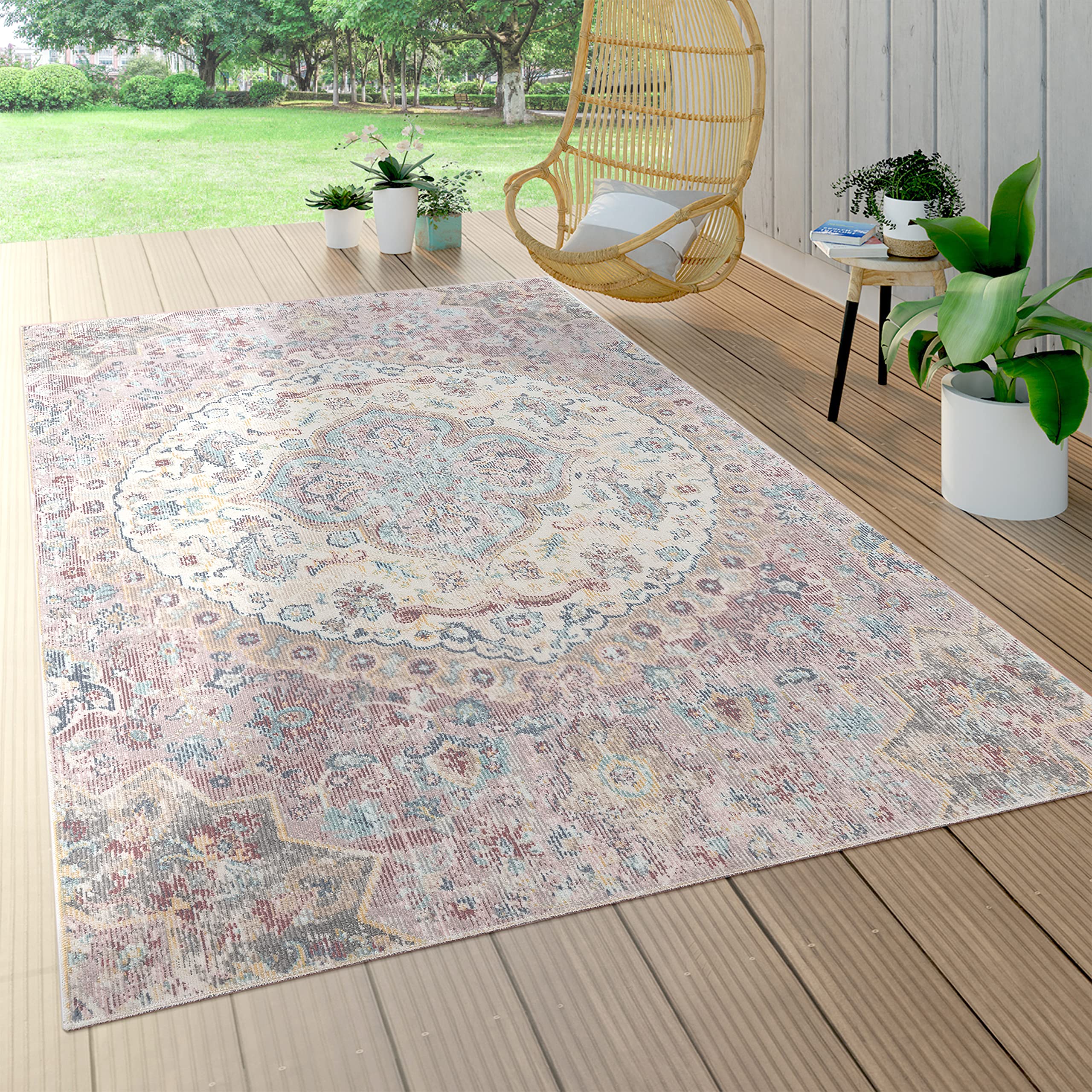 paco-home-aachen-in-outdoor-teppich-60x100-cm-blau-orient-kurzflor image 8