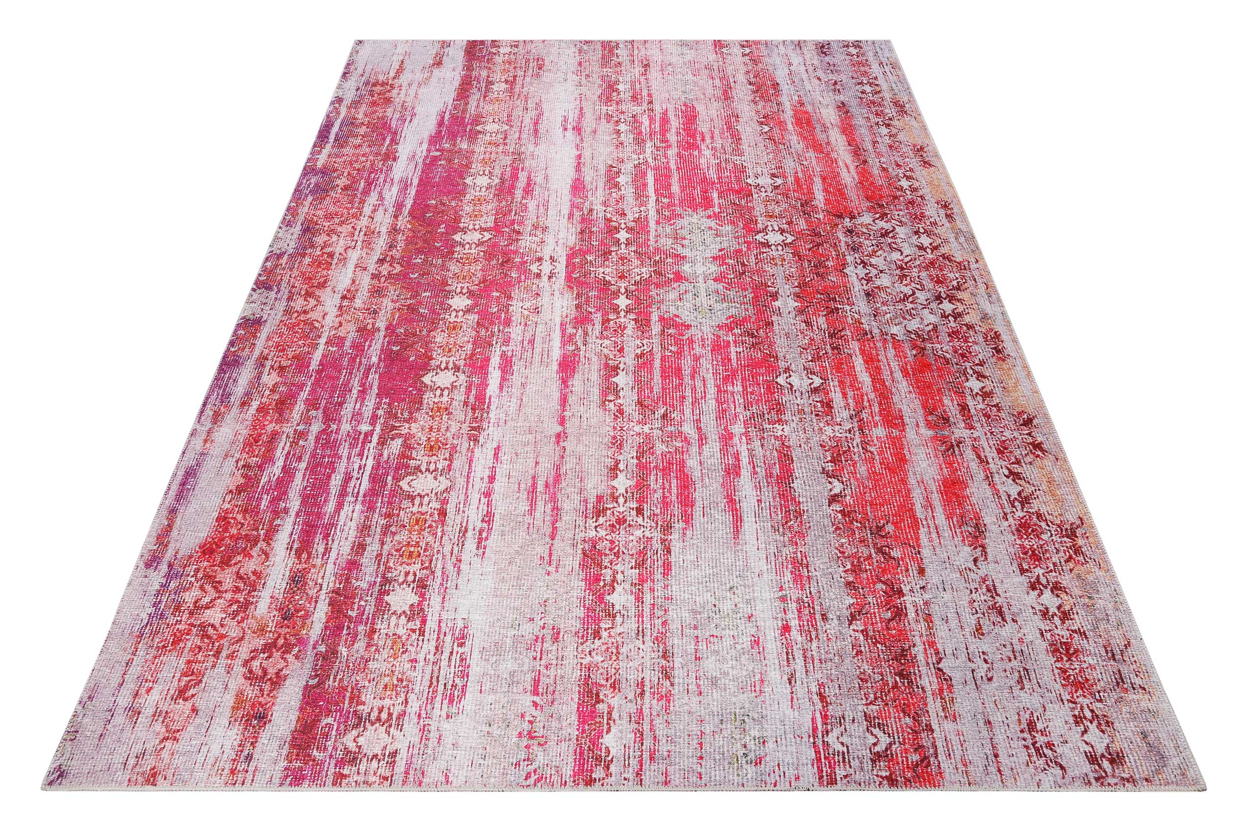 weconhome-sunset-in-faro-vintage-teppich-rot-lila-orange-pink image 2