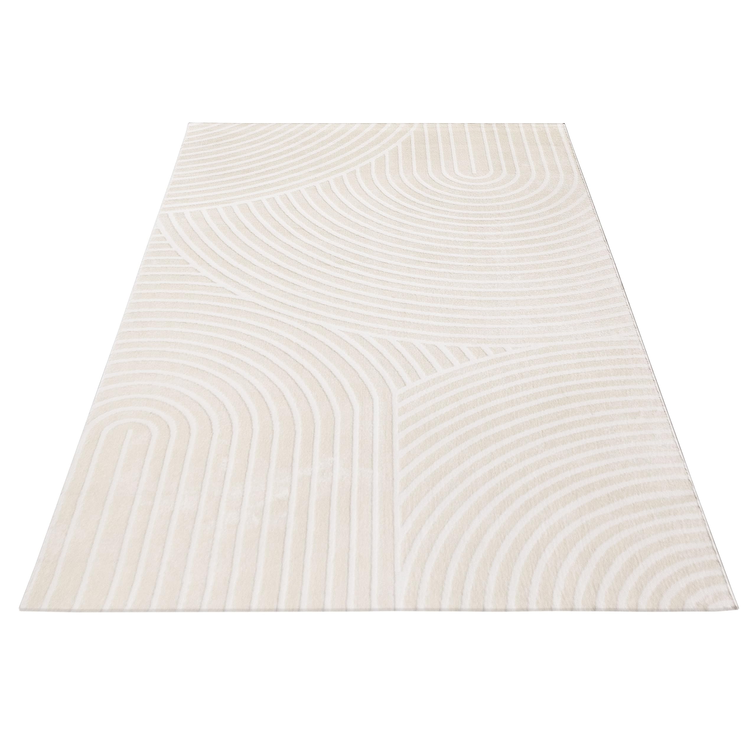 paco-home-teppich-kurzflor-skandi-boho-3d-effekt-creme-6-120x170-cm image 5