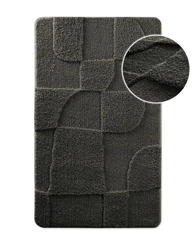 weconhome-bathking-badteppich-davie-anthrazit-grau-getuftet-rutschhemmend image 1