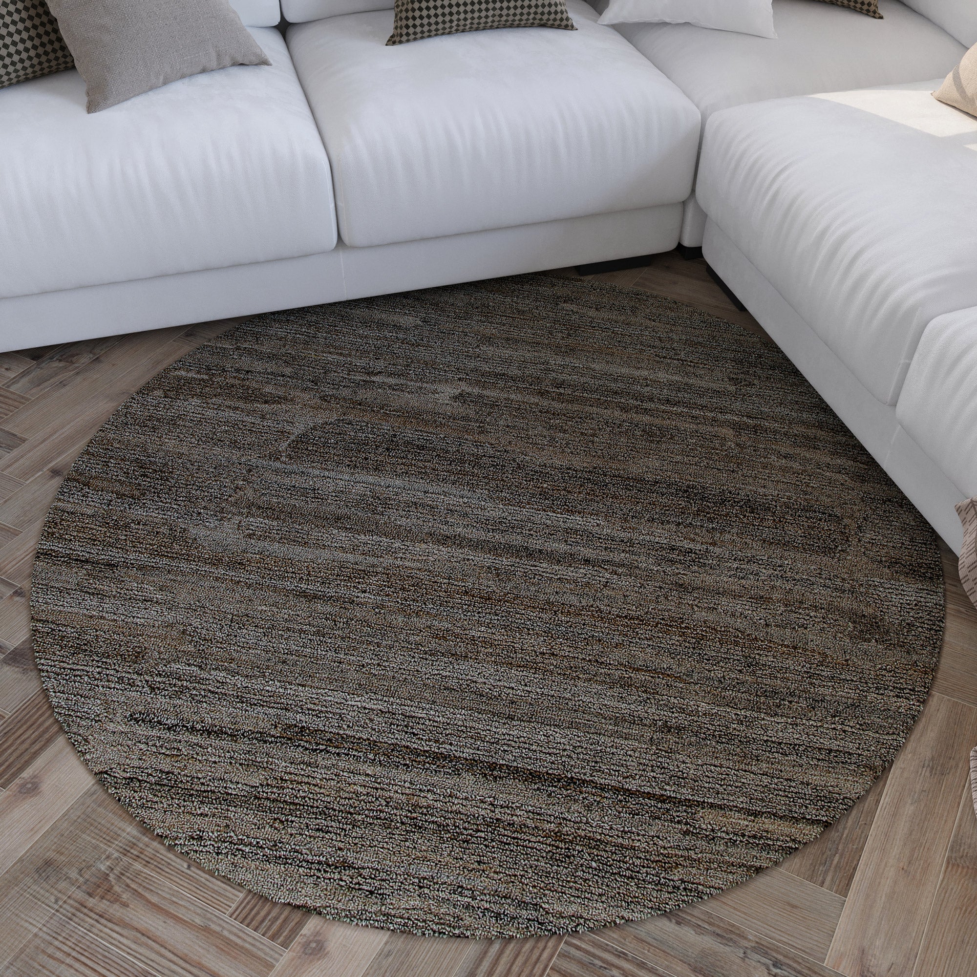 weconhome-kurzflor-teppich-rund-grau-braun-meliert-hamptons-eighteen image 3