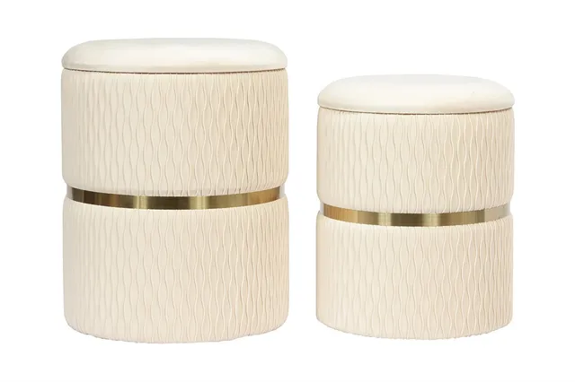 kayoom-hocker-zora-425-2er-set-rund-mit-stauraum-samt image 1