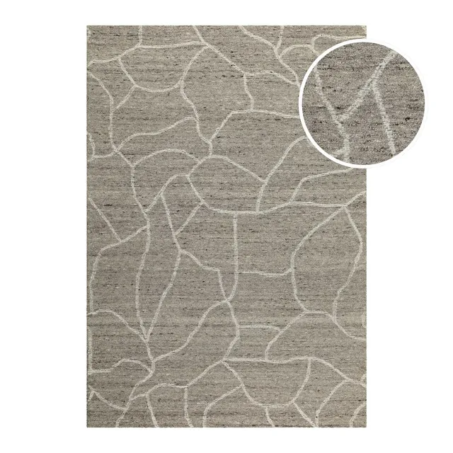 weconhome-hamptons-fortyone-kurzflor-teppich-taupe-meliert-handgetuftet-100-schu image 1