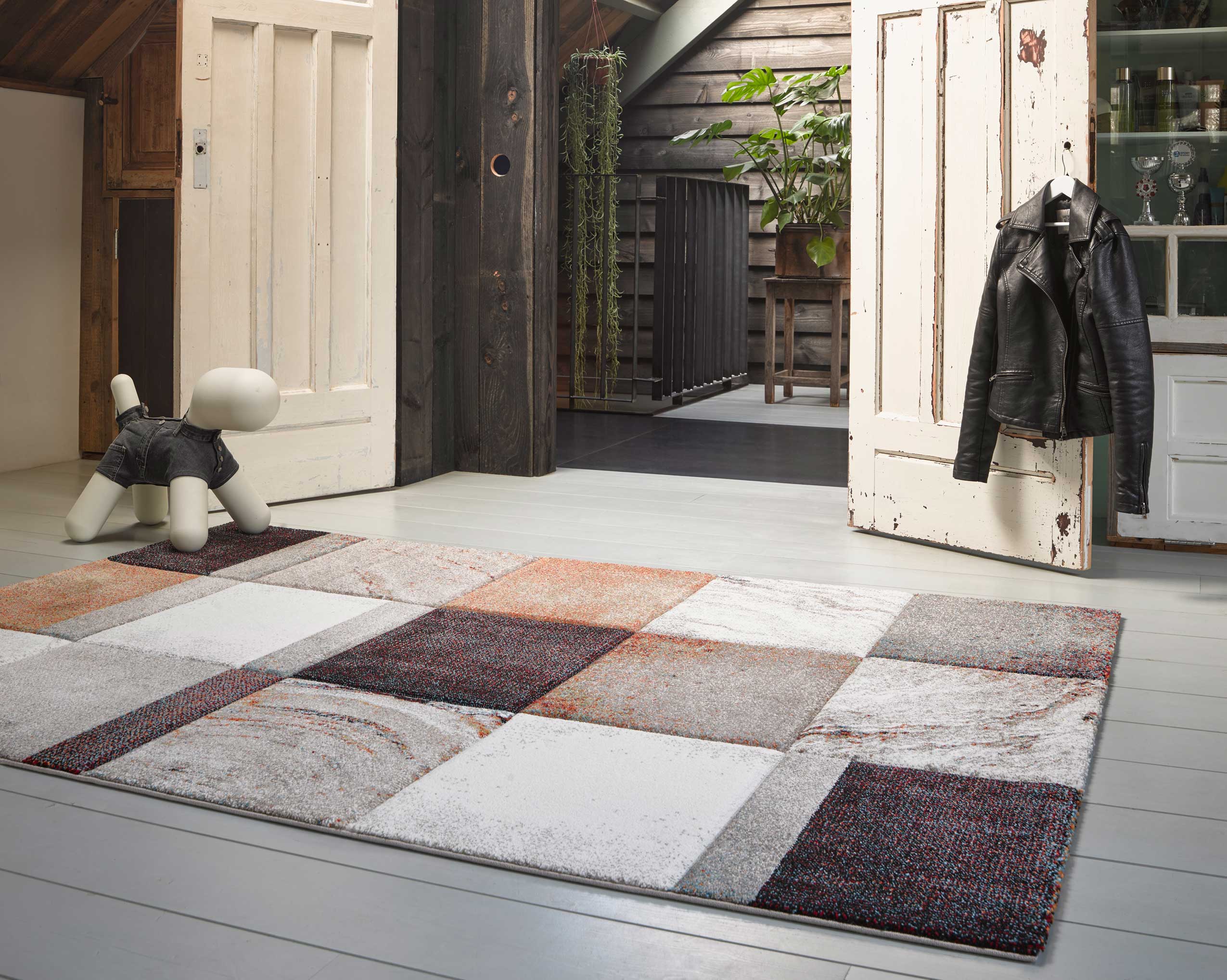 weconhome-mirage-walkman-kurzflor-teppich-beige-taupe-orange image 7