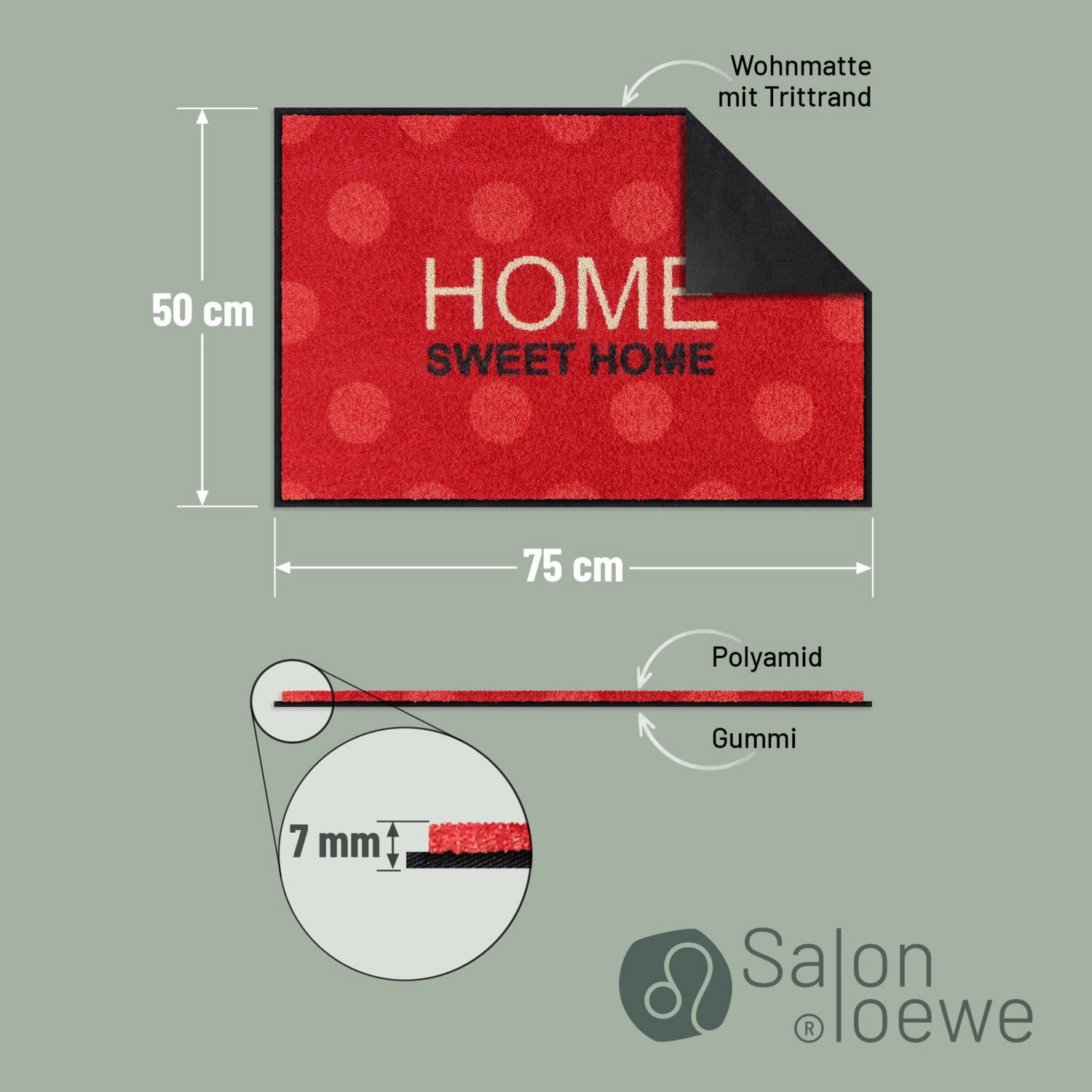 salonloewe-sweet-home-polka-eingangsmatte-50-x-75-cm-fr-hliches-polka-dot-design image 4
