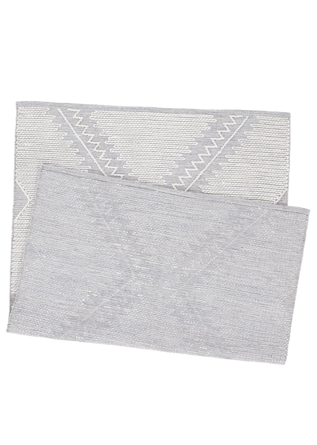 carpetfine-kelim-durry-baumwollteppich-grau-80x150-cm image 3