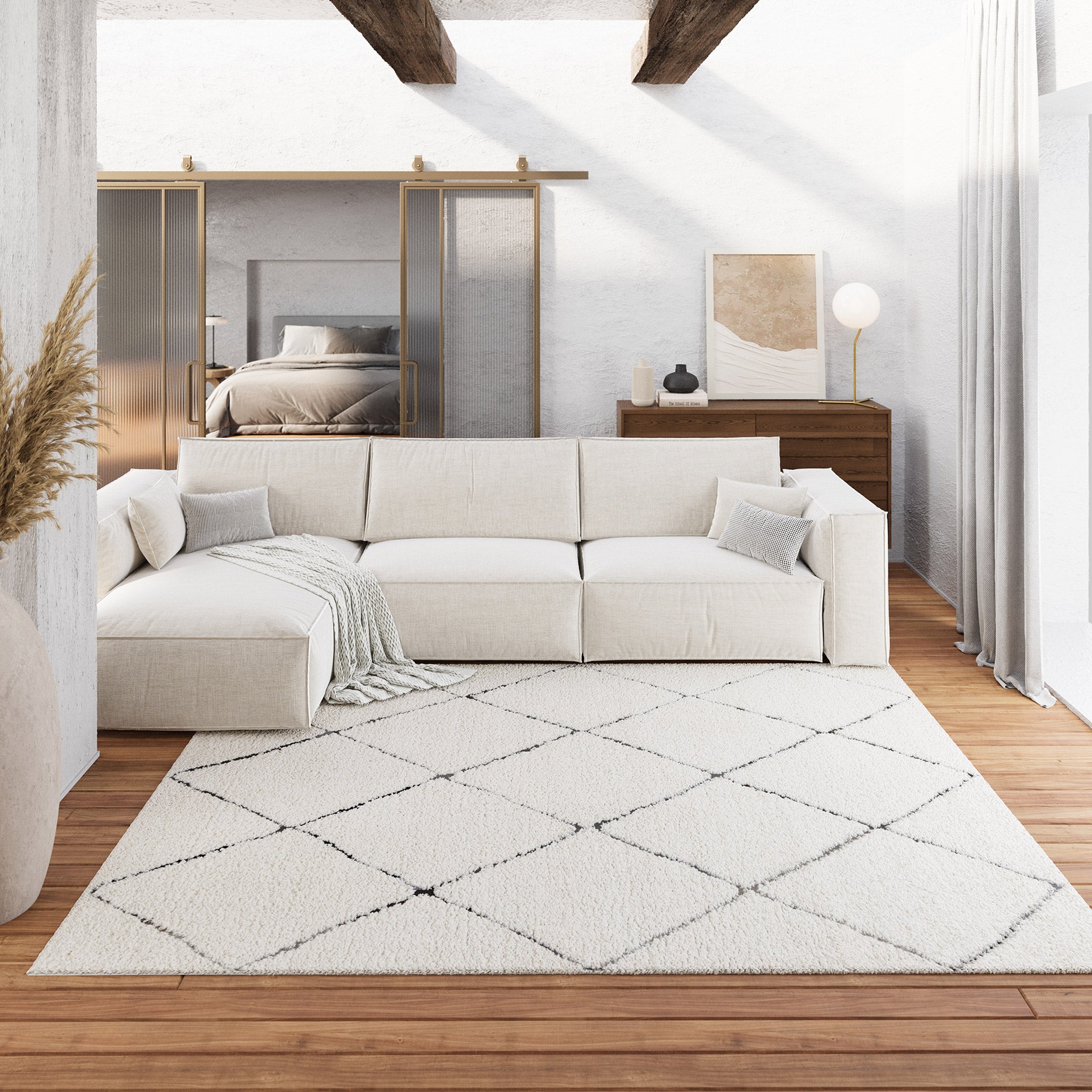 weconhome-studio-two-teppich-in-creme-beige-im-berber-style-gewebter-webteppich- image 2