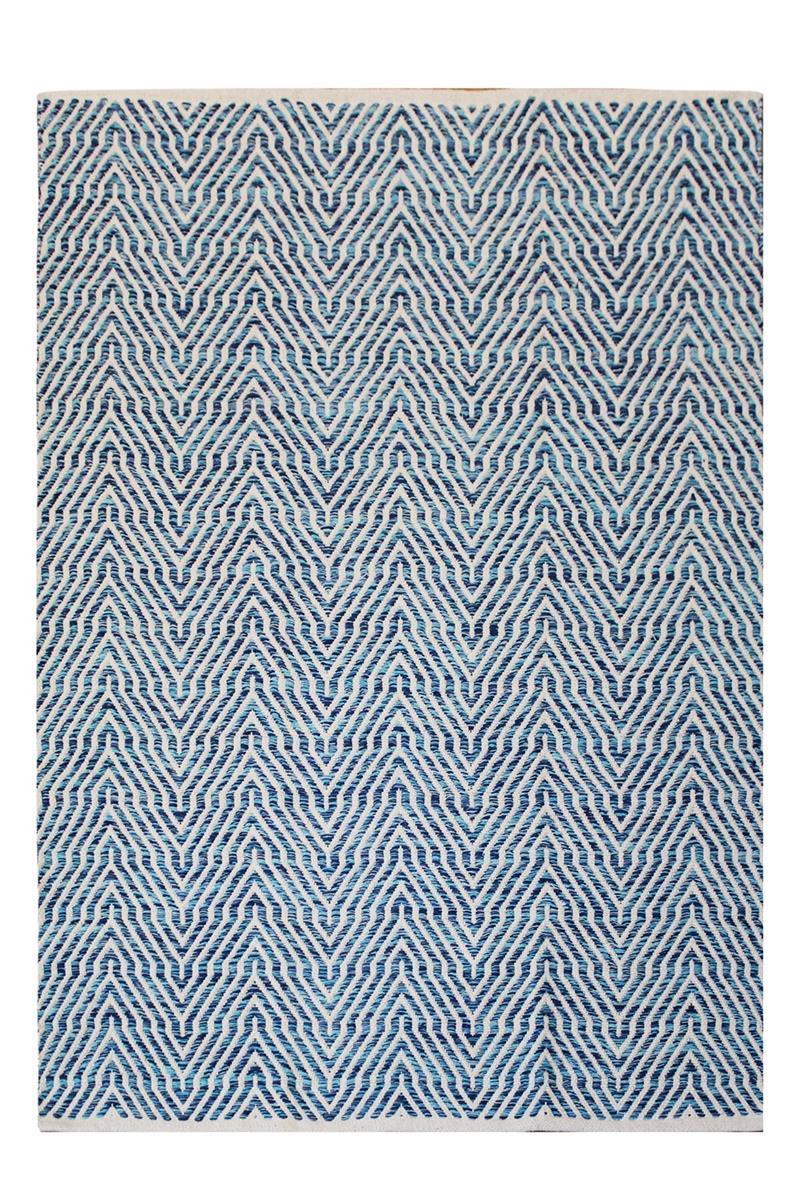 kayoom-aperitif-410-baumwollteppich-handgewebt-blau-weiche-haptik image 1