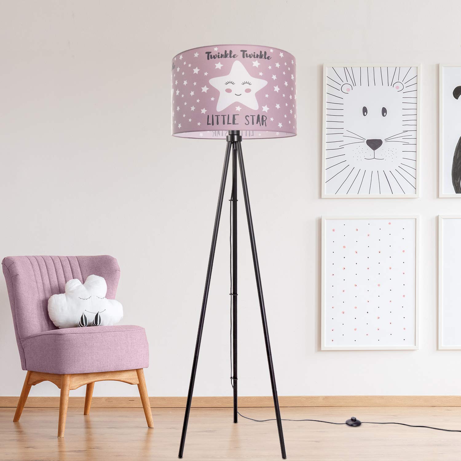 paco-home-volta-kinder-stehlampe-stern-pink-45-5-cm-e27 image 2