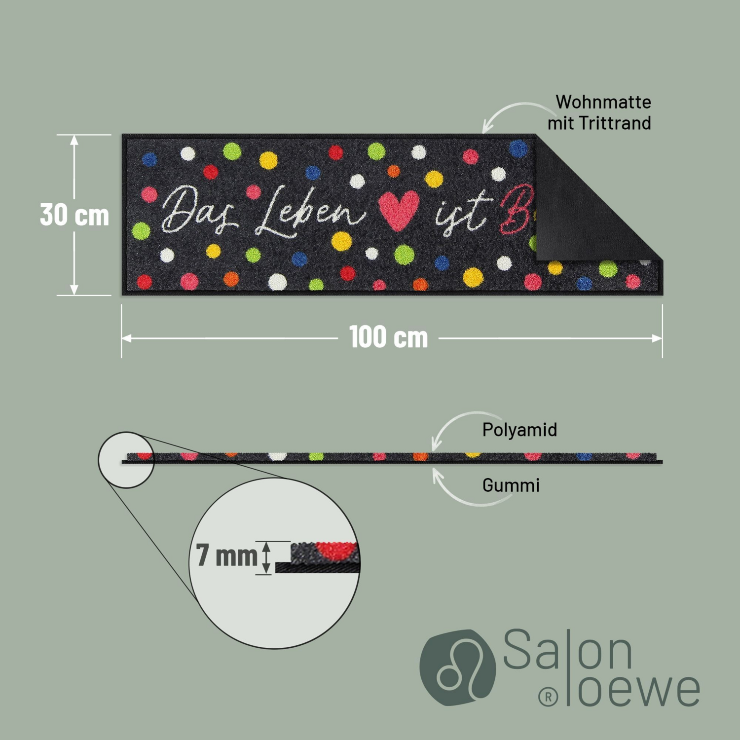 salonloewe-buntes-leben-fu-matte-30-x-100-cm-bunte-eingangsmatte-mit-herz-und-sc image 3