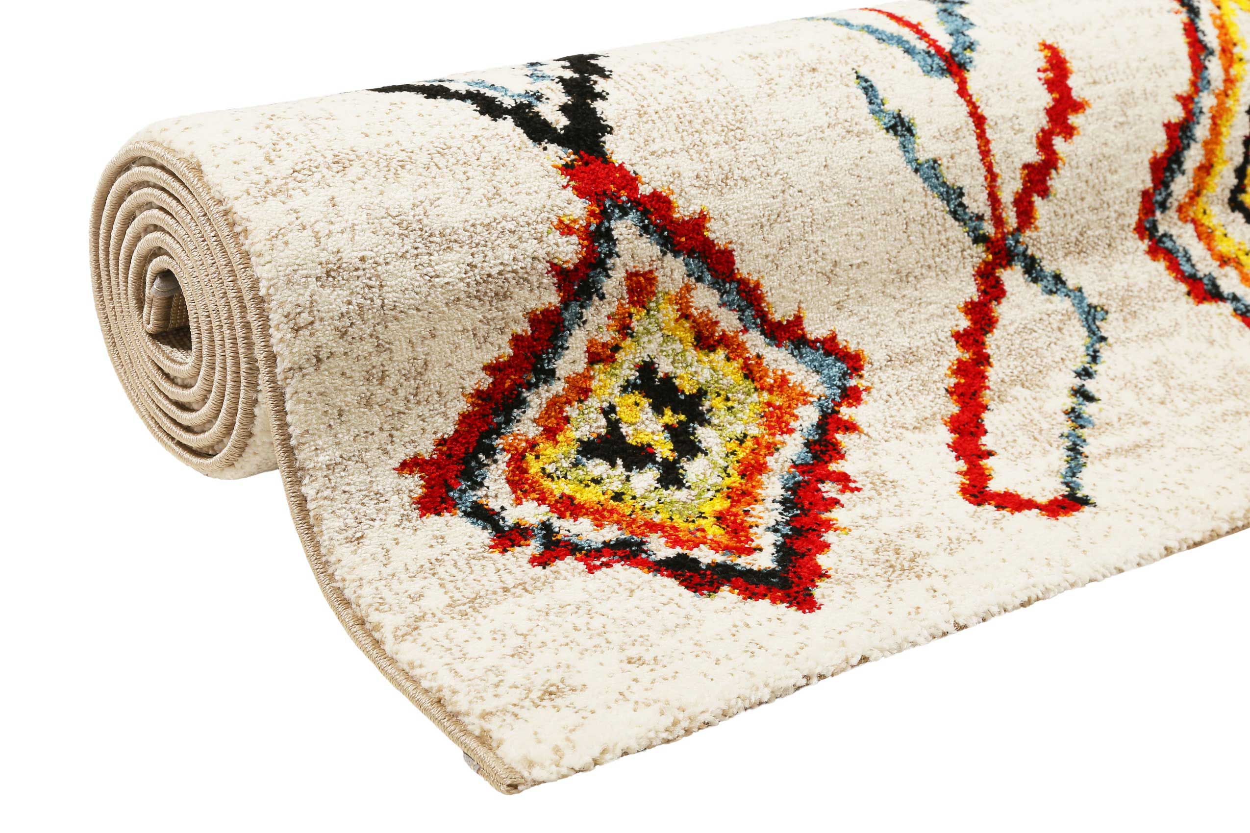 weconhome-medina-colorful-marrakesh-kurzflor-teppich-beige-bunt image 8