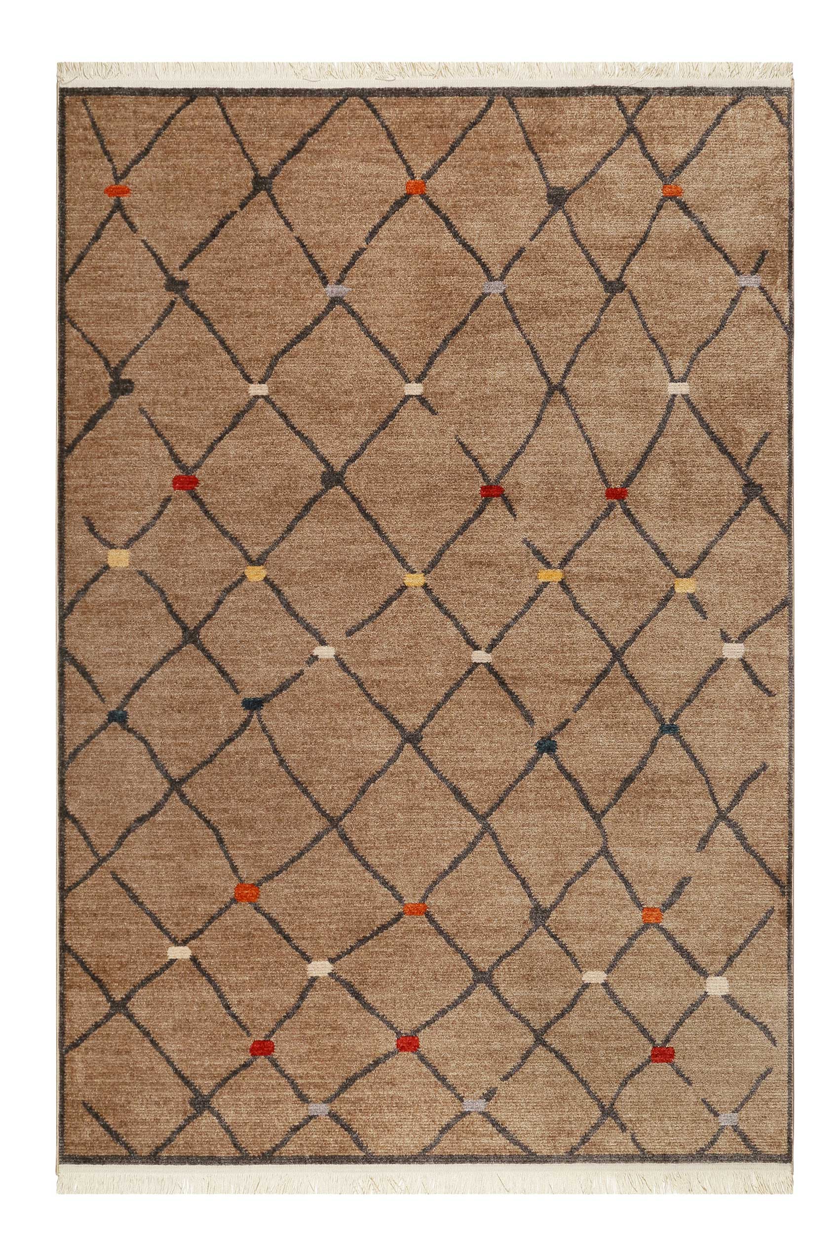 weconhome-march-bonsecours-teppich-braun-kurzflor-b-ware-kelim-muster-120x170-cm image 1