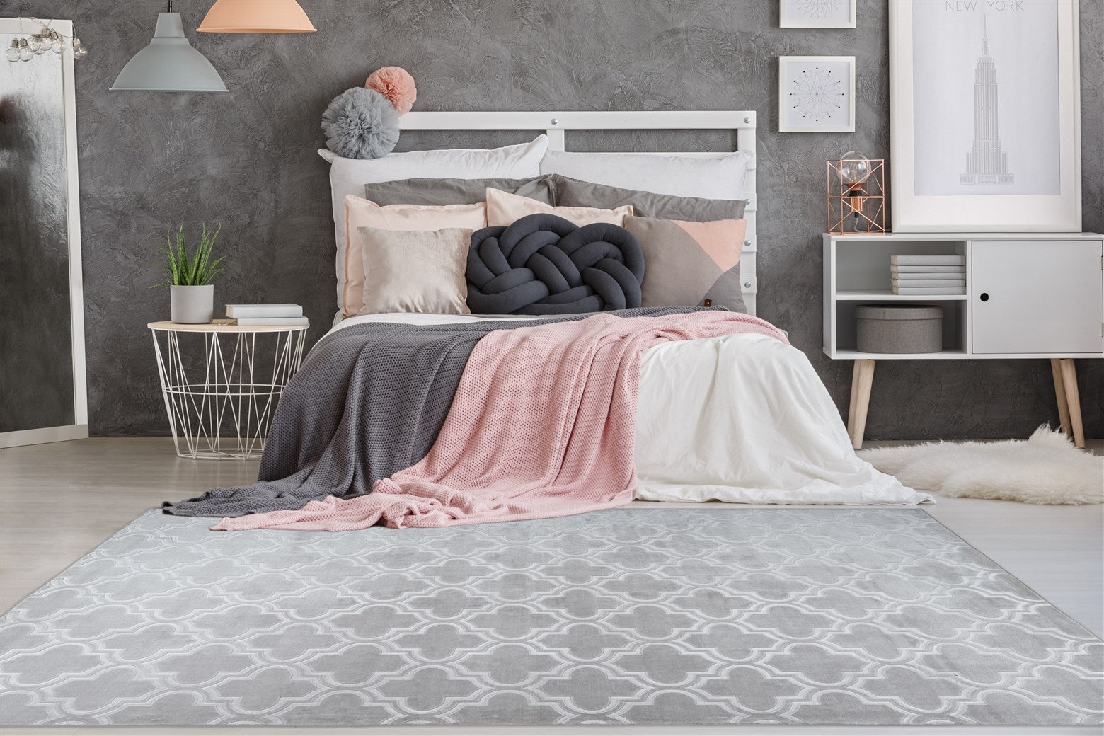 kayoom-monroe-125-flachflor-teppich-mit-3d-pr-gemuster-pflegeleicht-und-weich image 2