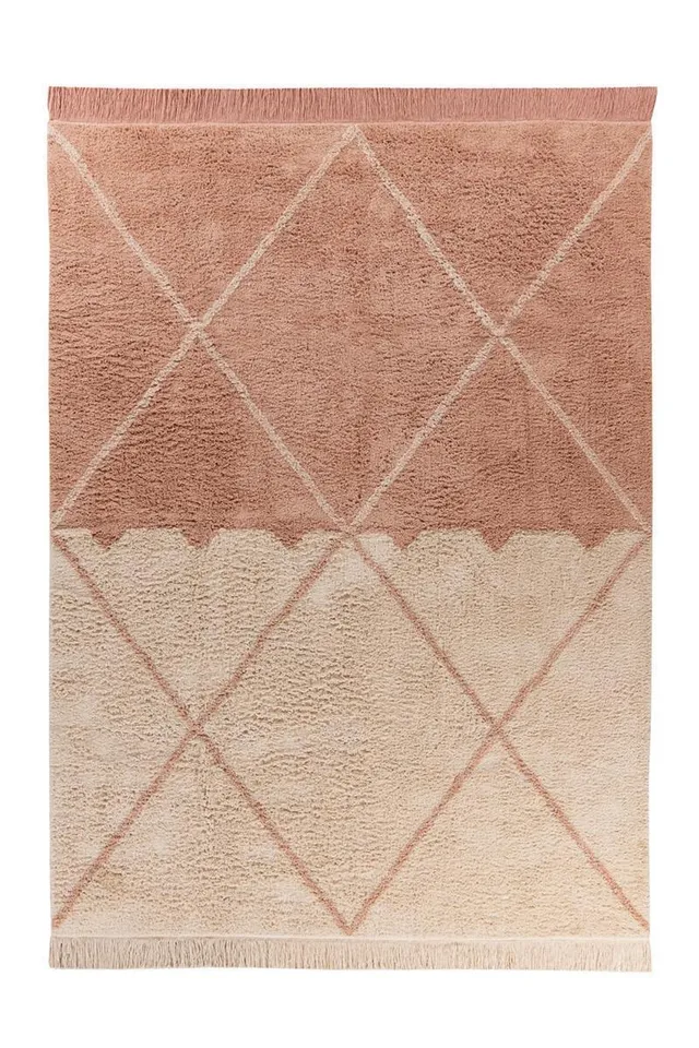kayoom-mylen-225-teppich-creme-altrosa-flachflor image 1