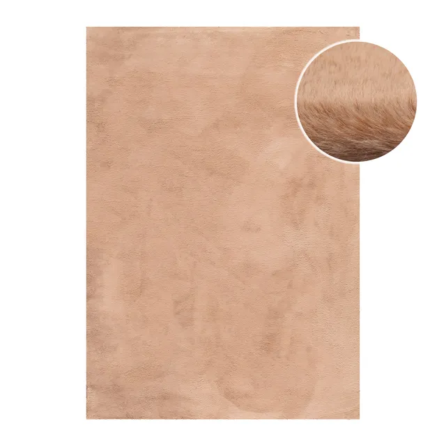 weconhome-basics-anna-kunstfell-teppich-apricot image 1