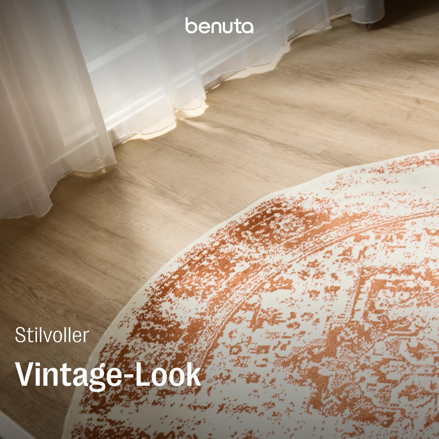 benuta-basic-teppich-suki-creme-orange-120-cm-rund-vintage-orient image 2