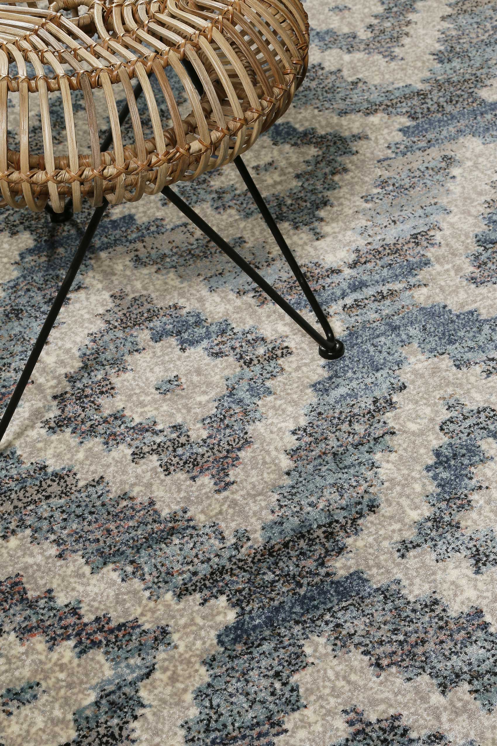 weconhome-passion-2-0-kurzflor-teppich-grau-blau-beige-mit-rhombenmuster image 7