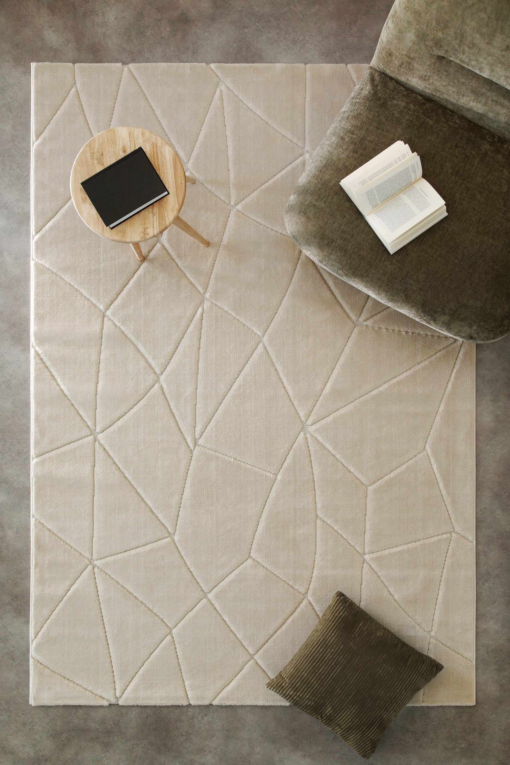 weconhome-kurzflorteppich-unplugged-sand-beige-geometrisch-maschinell-gewebt-pfl image 1