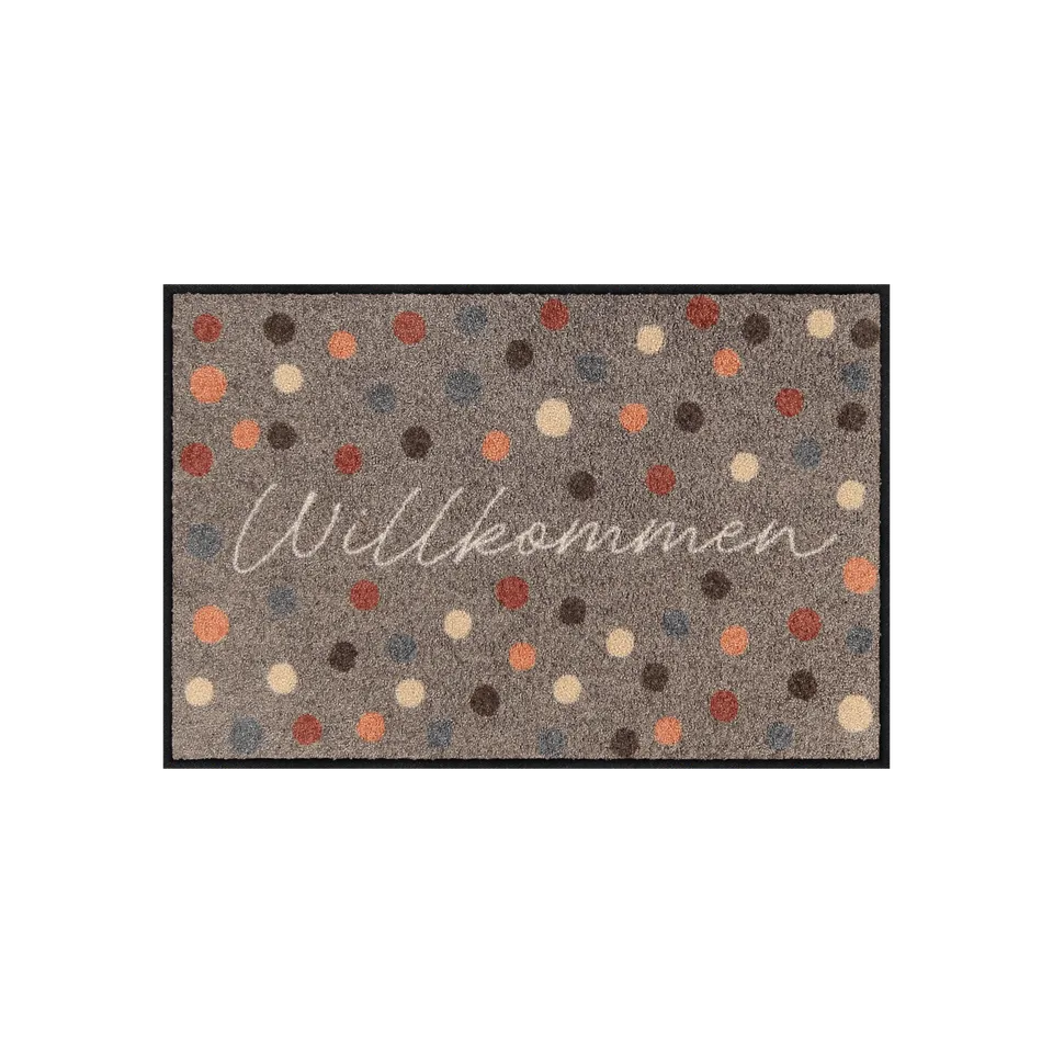 salonloewe-willkommen-dots-eingangsmatte-50-x-75-cm-gepunktete-fu-matte-mit-will image 1