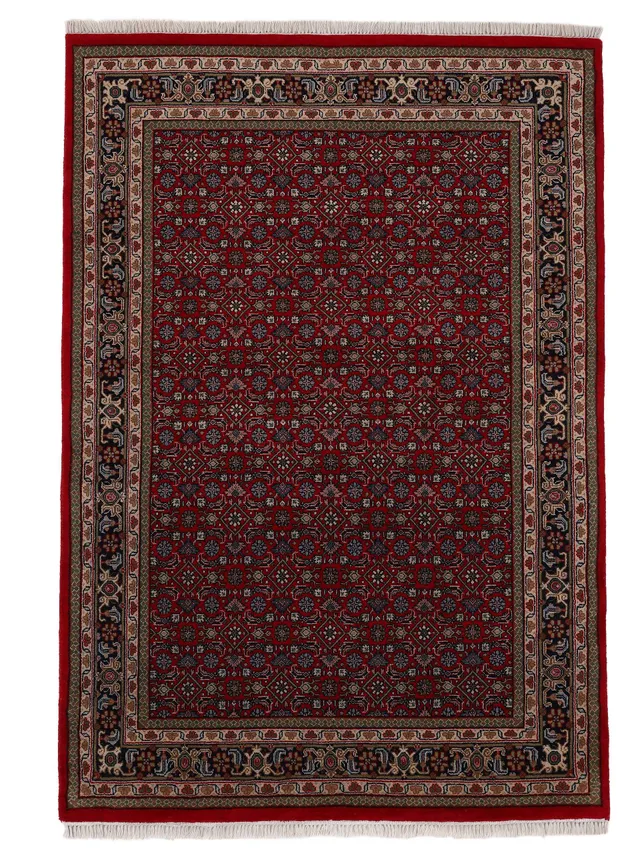carpetine-herati-teppich-rot-70x140-cm-handgekn-pft-wolle-baumwolle-f-r-fu-boden image 1