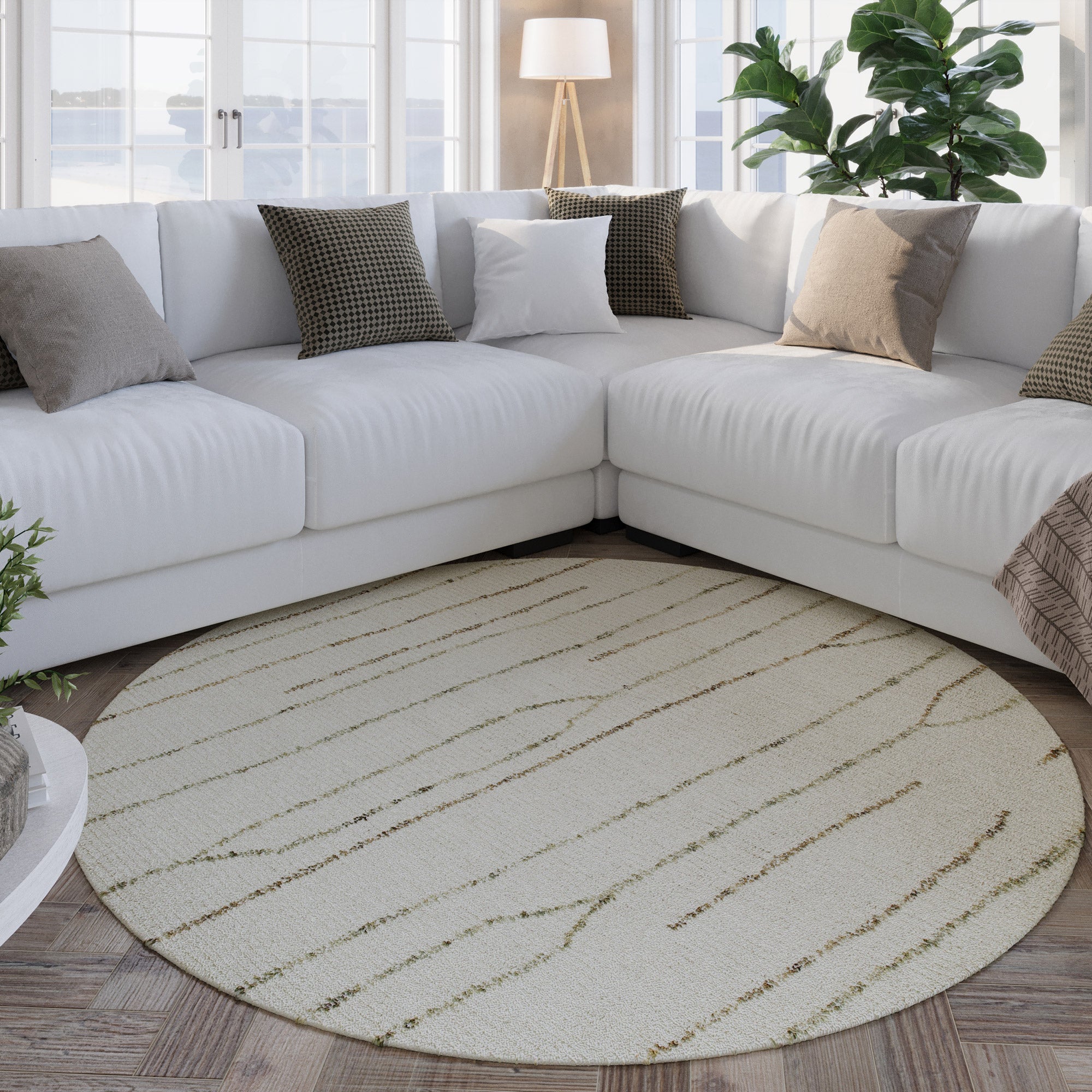weconhome-hamptons-thirtynine-kurzflor-teppich-rund-creme-wei-schurwolle image 7