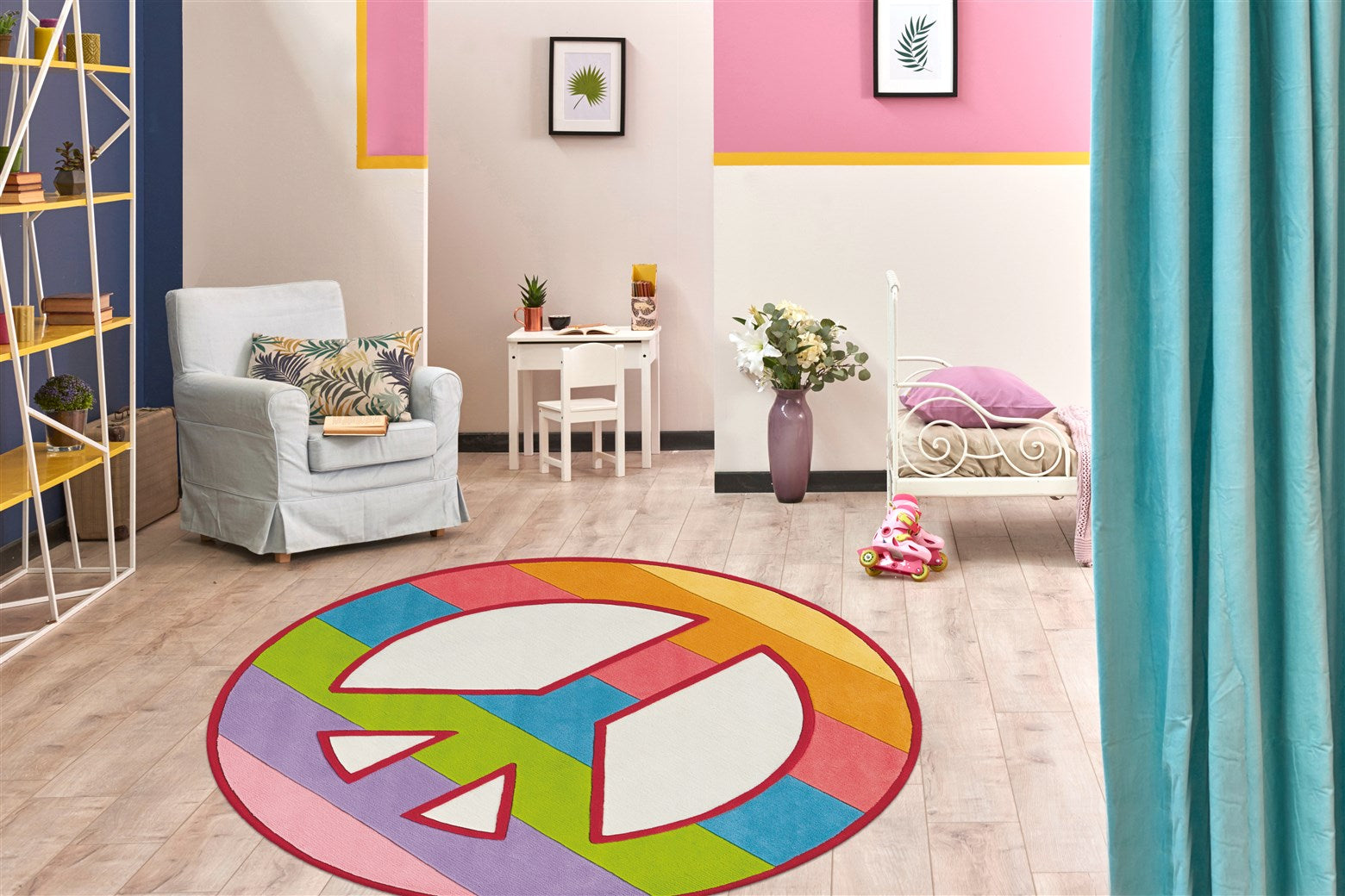 kayoom-joy-4125-motivteppich-bunt-acryl-pflegeleicht-f-r-wohnzimmer-kinderzimmer image 2