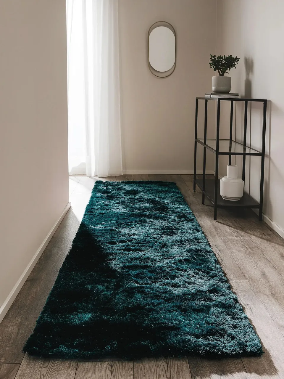 benuta-nest-hochflorteppich-whisper-t-rkis-80x300-cm-kuscheliger-langflor-teppic image 1