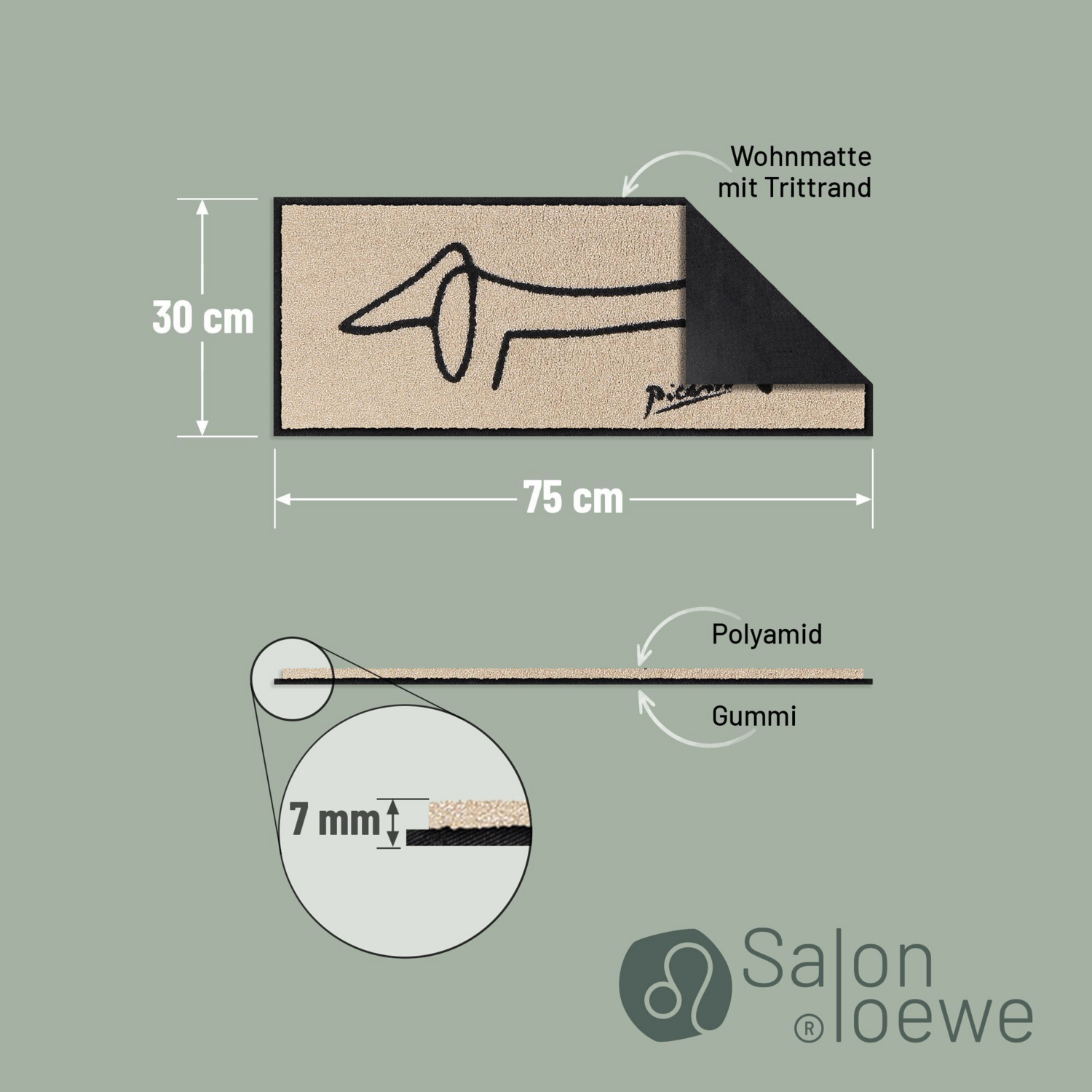 salonloewe-picassos-dackel-minimatte-30-x-75-cm-schmale-fu-matte-mit-dackelmotiv image 3