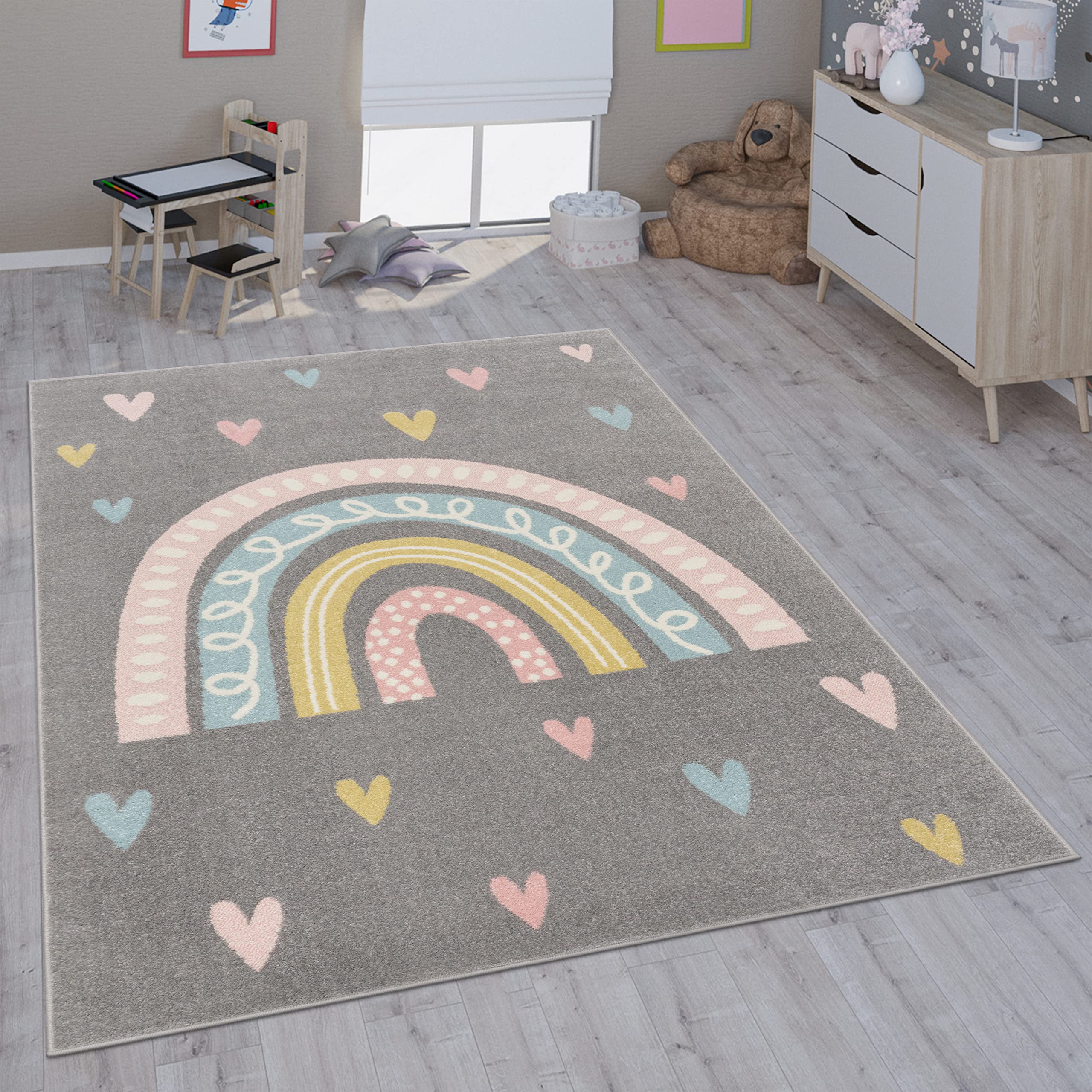 paco-home-kinderteppich-beige-120x160-cm-kurzflor image 7