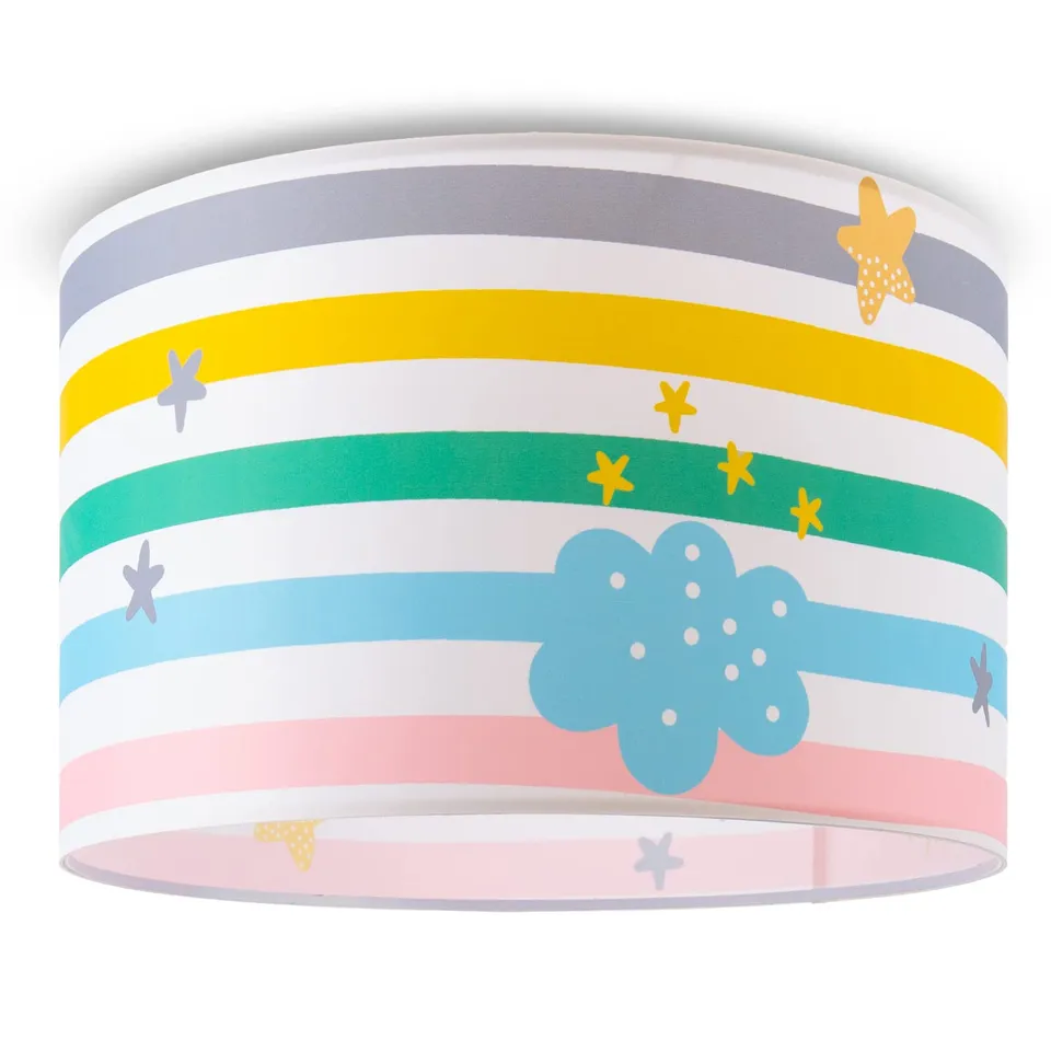 paco-home-volta-kinder-deckenlampe-stoffschirm-regenbogen-e27 image 1