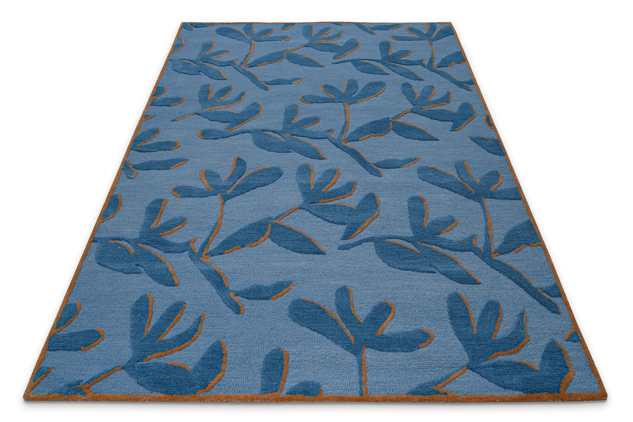 weconhome-summers-peak-kurzflor-teppich-schurwolle-blau-multi-floral image 3