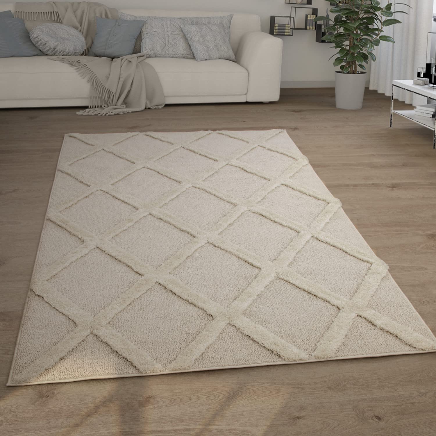paco-home-shaggy-plus-hochflor-teppich-60x100-cm-creme-6-ethno-boho image 8
