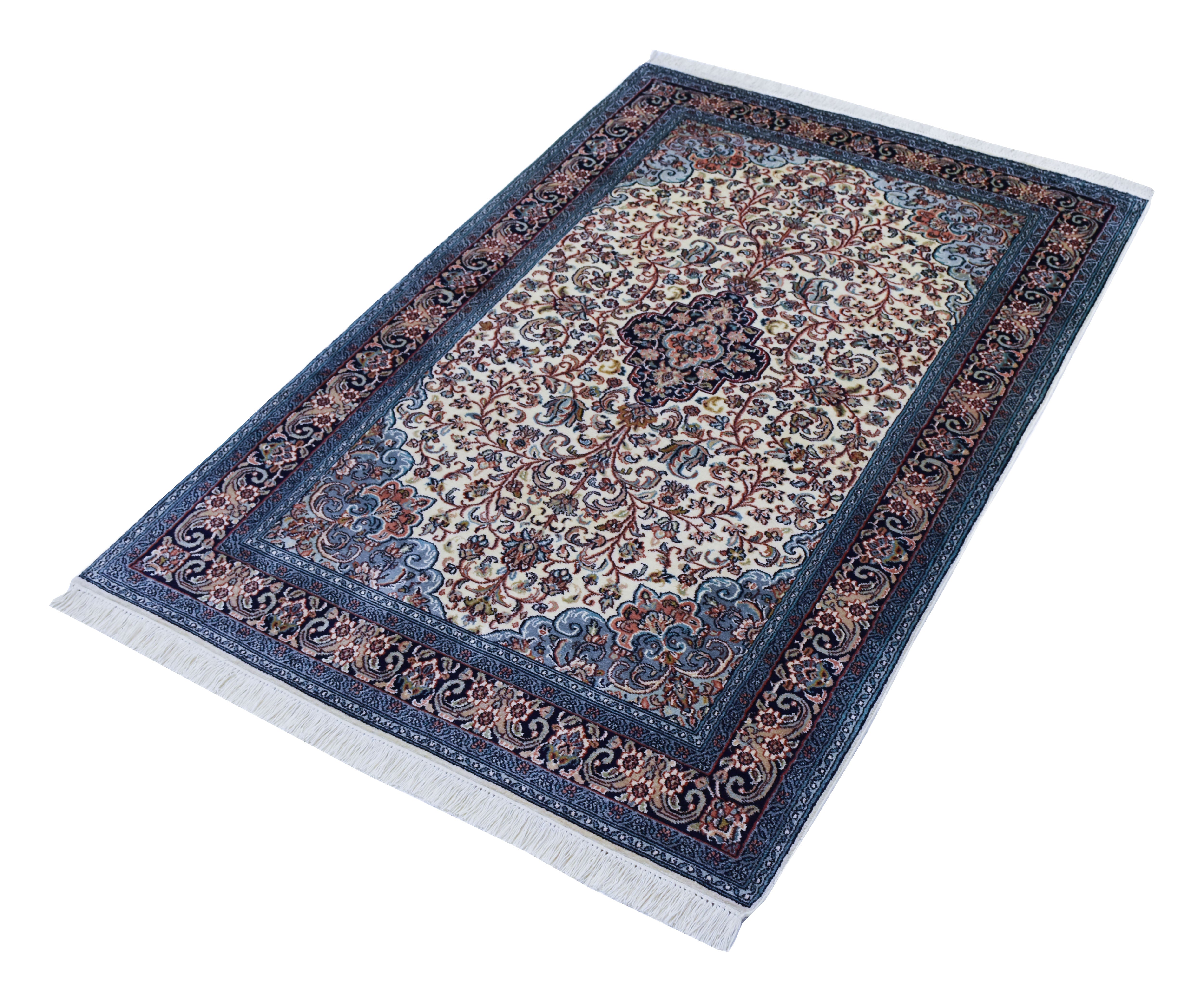 kayoom-kashan-12348-multi-hochflor-teppich-96x149-cm-handgewebt-orient-design image 2