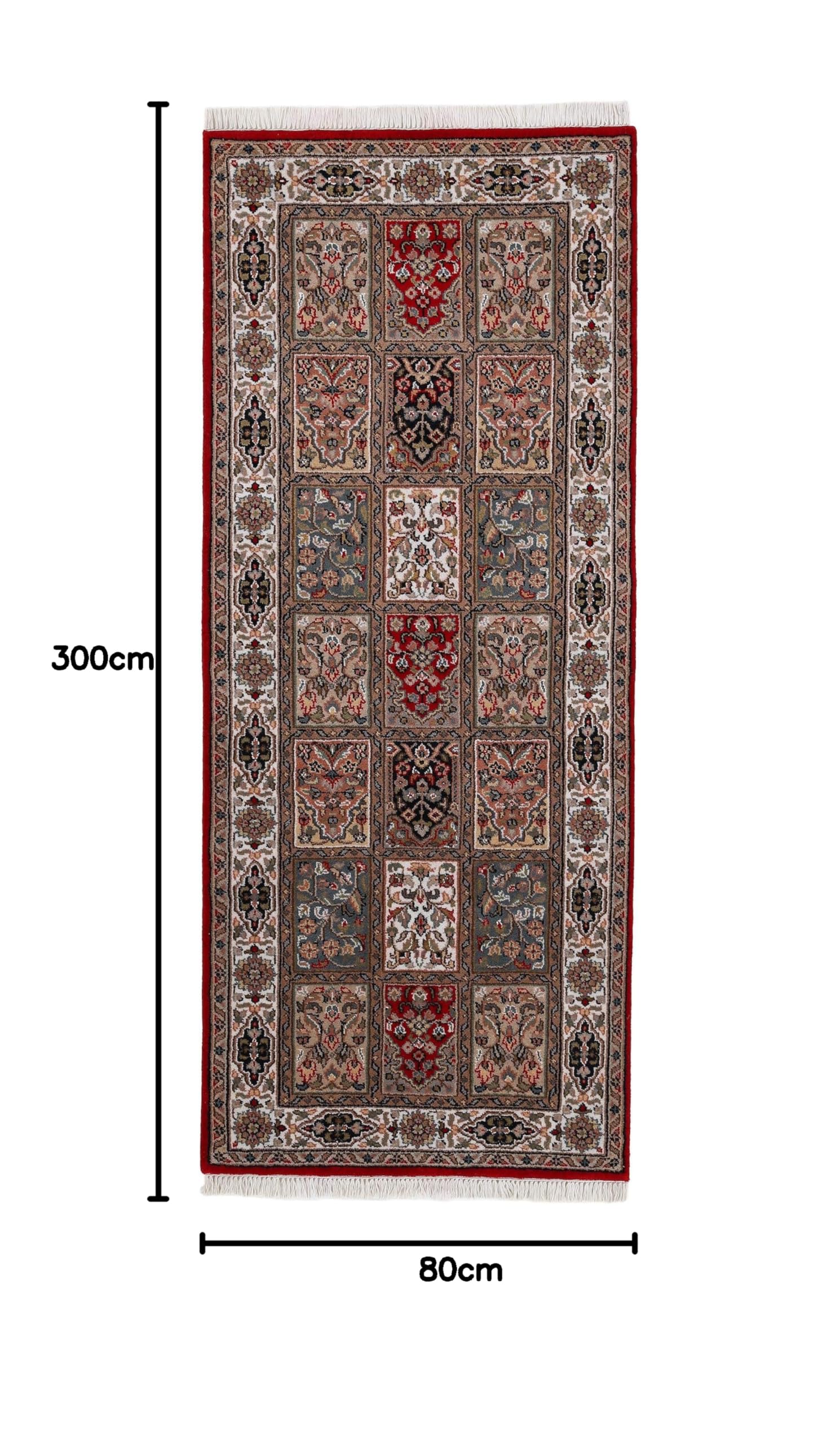 carpetine-bakhtiar-teppich-l-ufer-rot-80x300-cm-handgekn-pft-wolle-baumwolle-f-r image 2