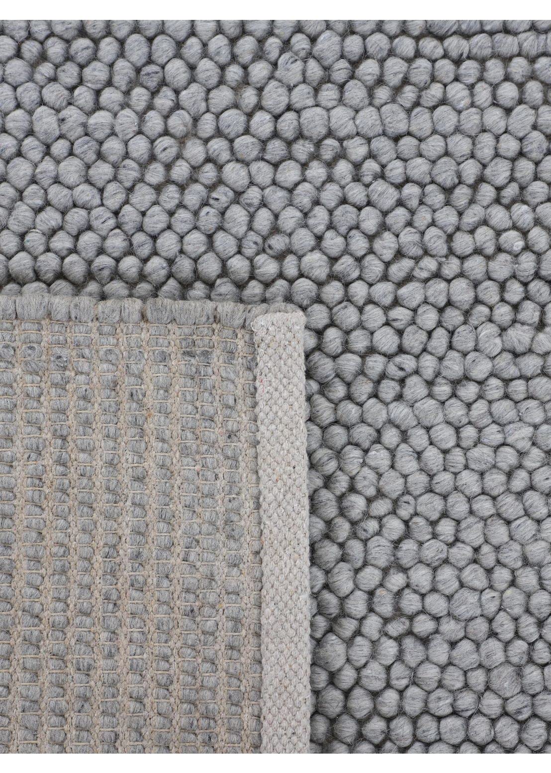 carpetfine-calo-wollteppich-rund-hellgrau-80-cm-filzkugel image 8