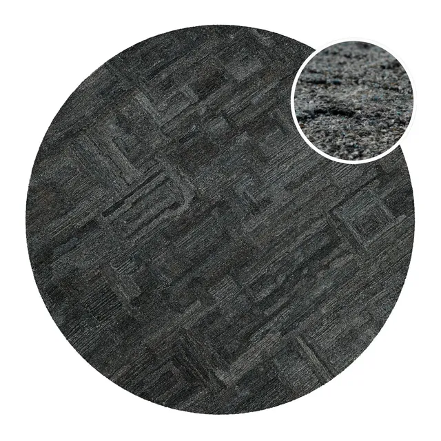 weconhome-hamptons-fortytwo-kurzflor-teppich-rund-blau-grau-meliert image 1