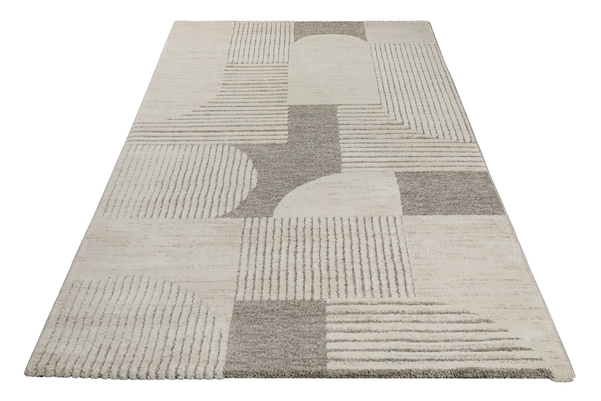 weconhome-kurzflor-teppich-mats-creme-beige-retro image 3