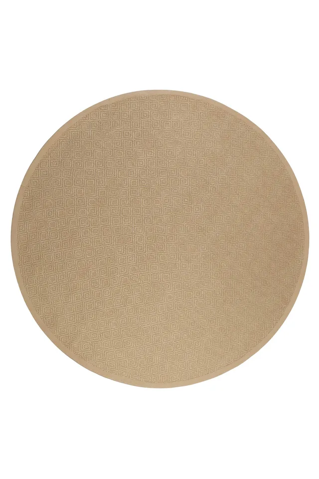 weconhome-jute-teppich-hugo-two-rund-natur-mit-rautenmuster image 1