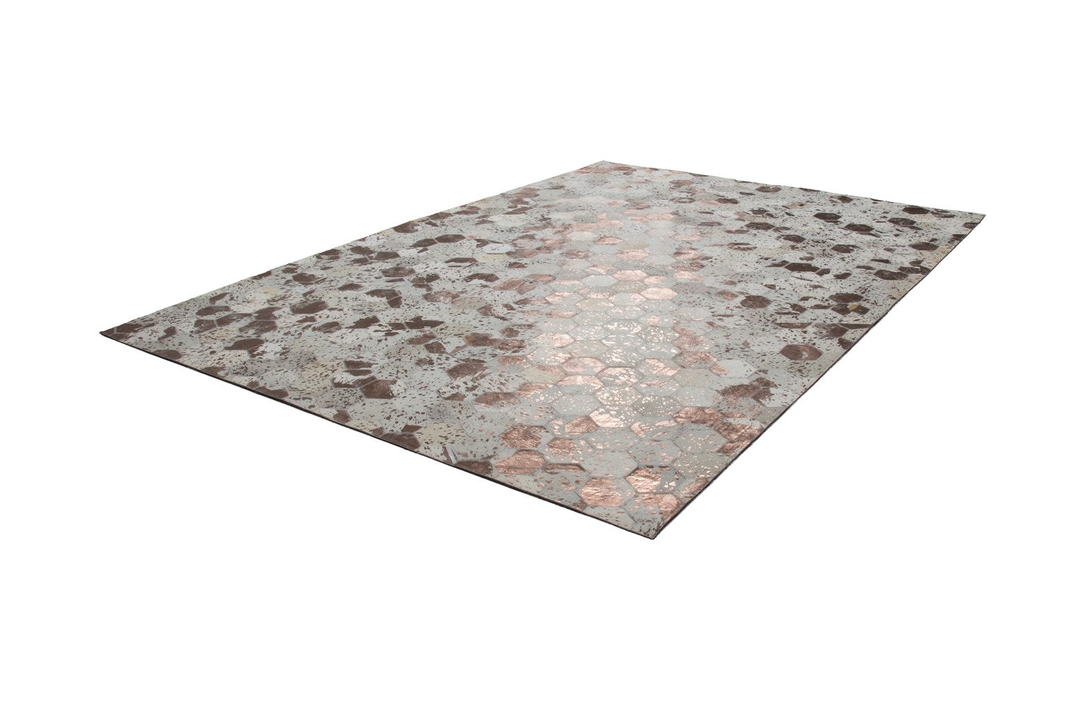 kayoom-teppich-spark-210-lederteppich-mit-metallic-applikationen-handgefertigt image 2