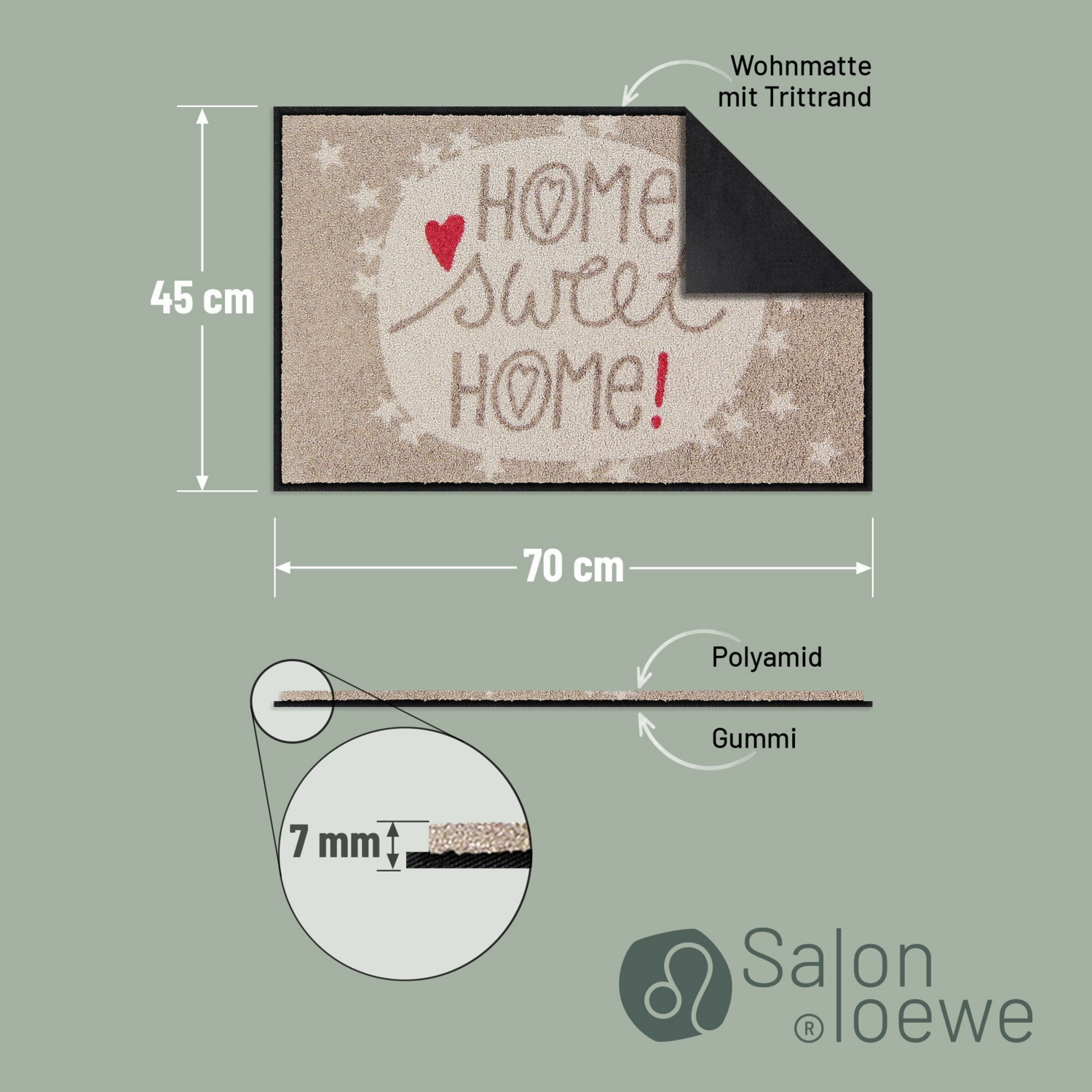 salonloewe-home-sweet-home-eingangsmatte-45-x-70-cm-fu-matte-mit-schriftzug-ruts image 3