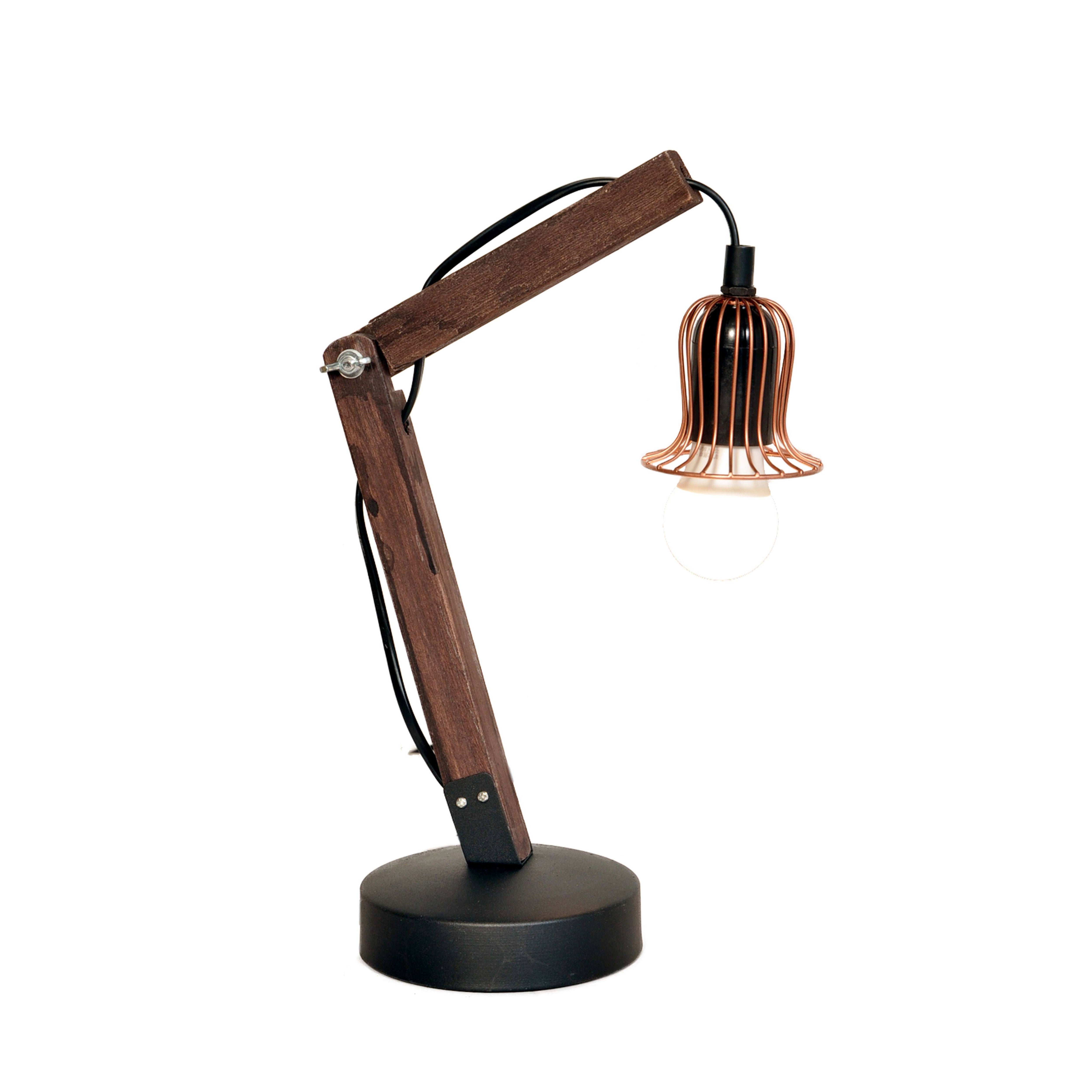 kayoom-tischlampe-rossa-ii-holz-metall-kombination-e27-fassung-zeitloses-design image 1