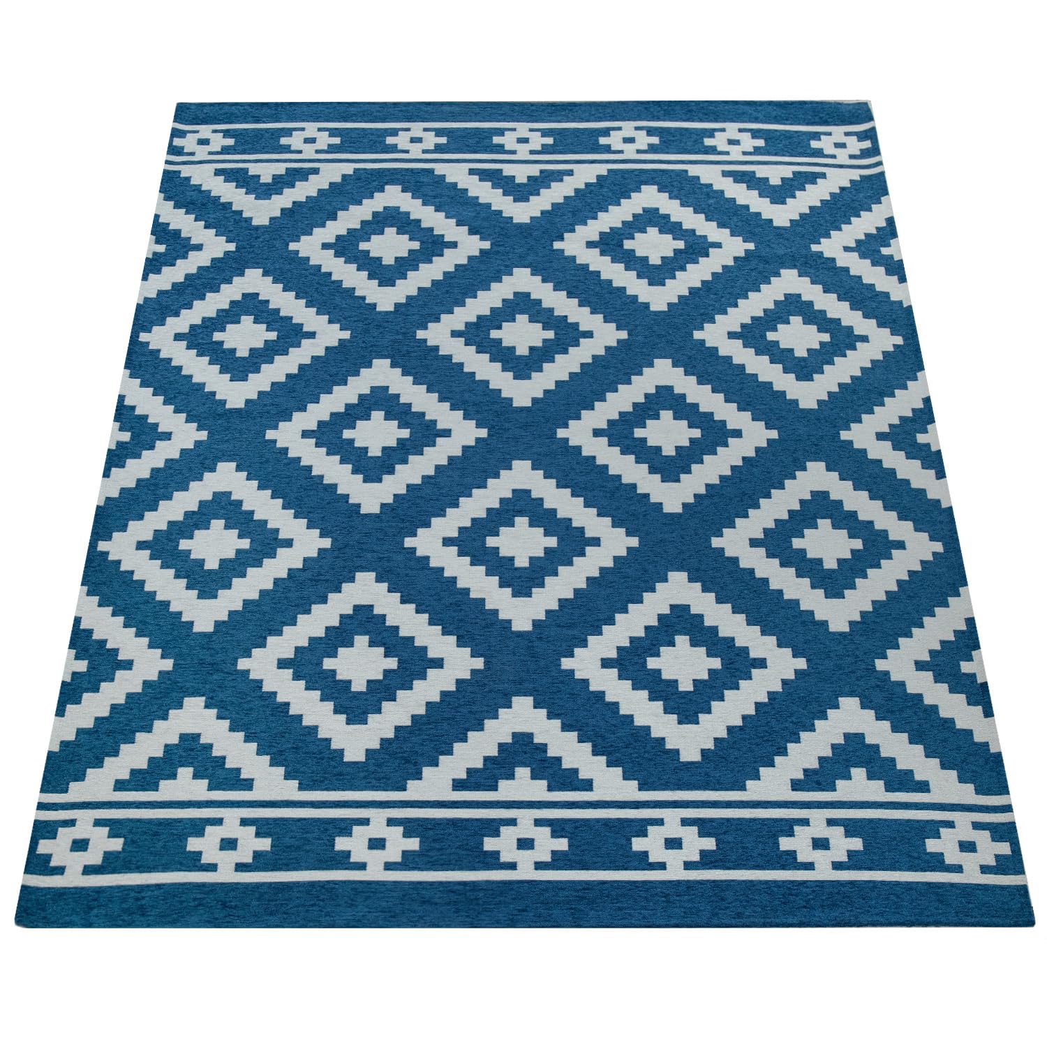 paco-home-teppich-metro-blau-wei-skandi-rauten-80x150-cm image 4