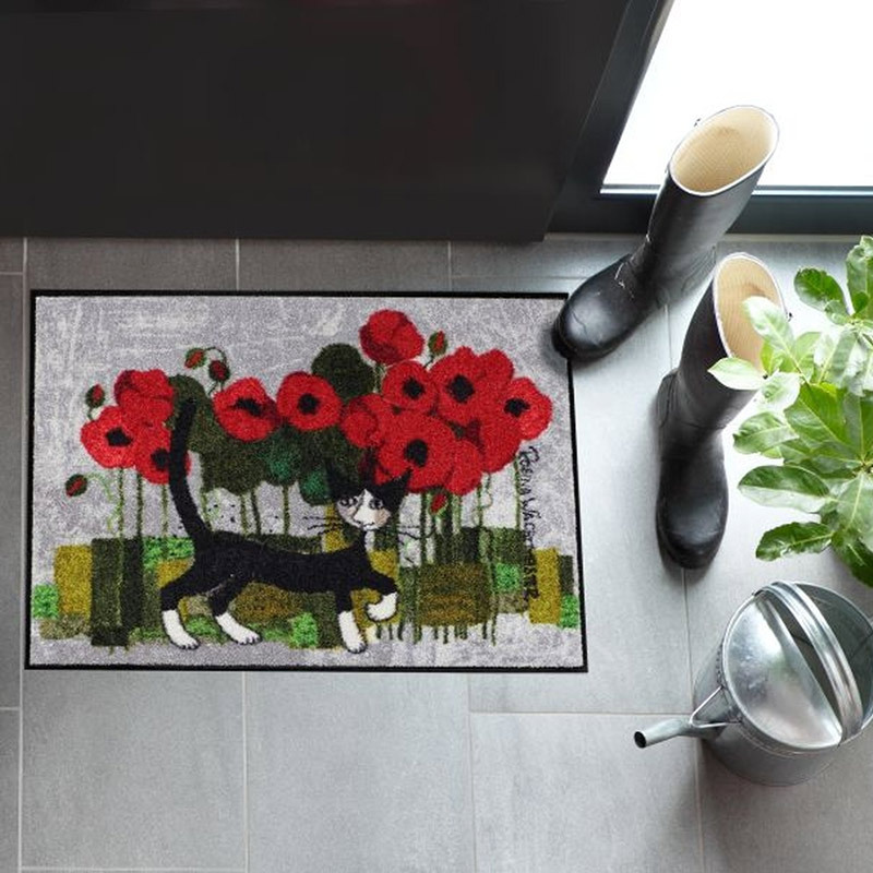 salonloewe-poppywalk-eingangsmatte-50-x-75-cm-katze-mit-mohnblumen image 2